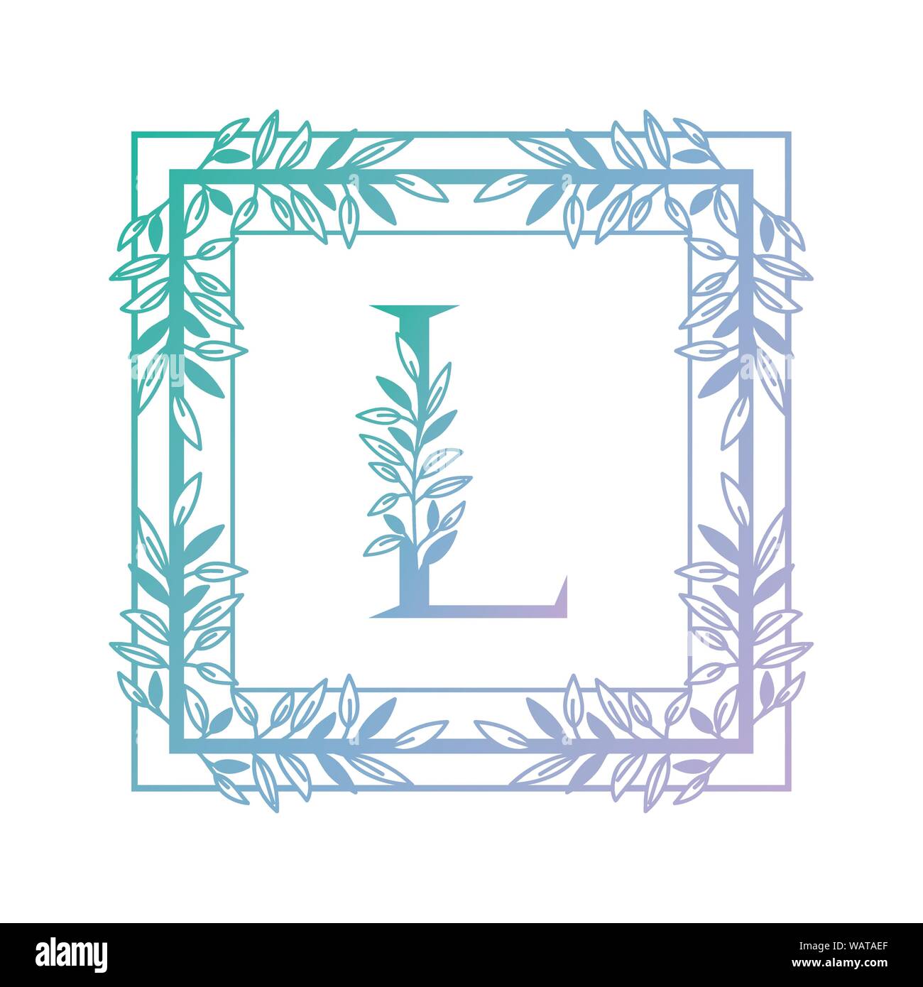 letter of the alphabet with vintage style frame Stock Vector Image ...