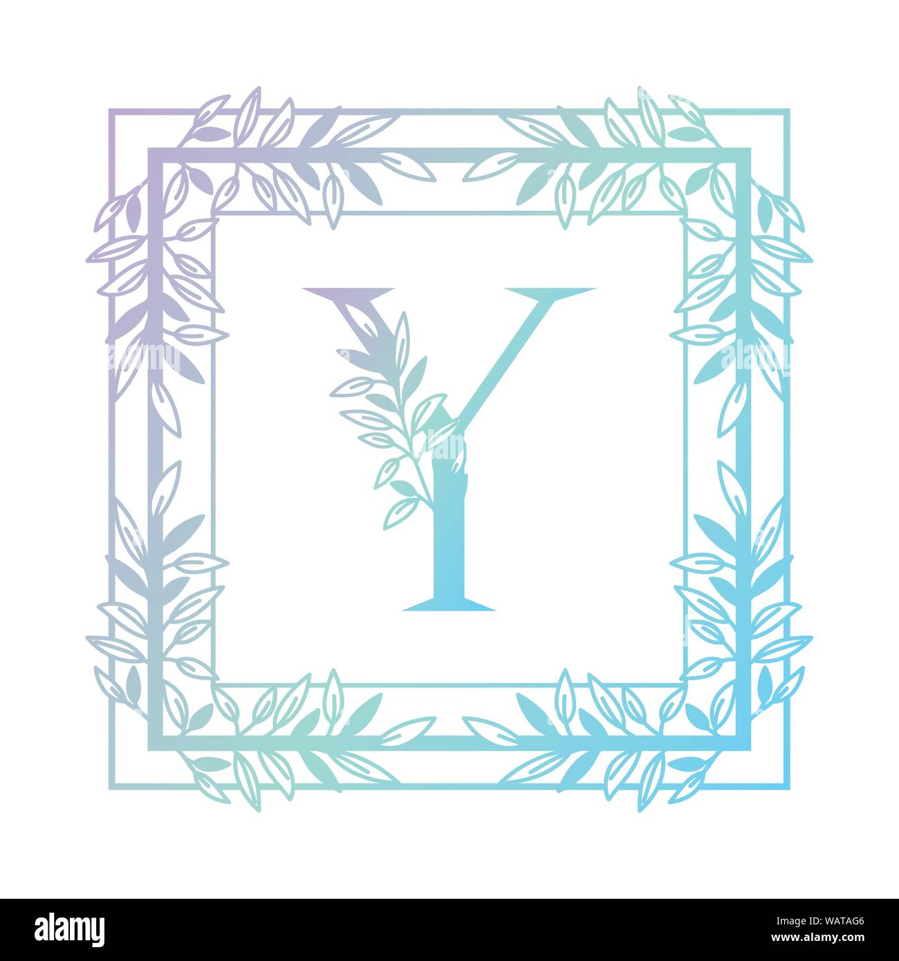 letter of the alphabet with vintage style frame Stock Vector Image ...