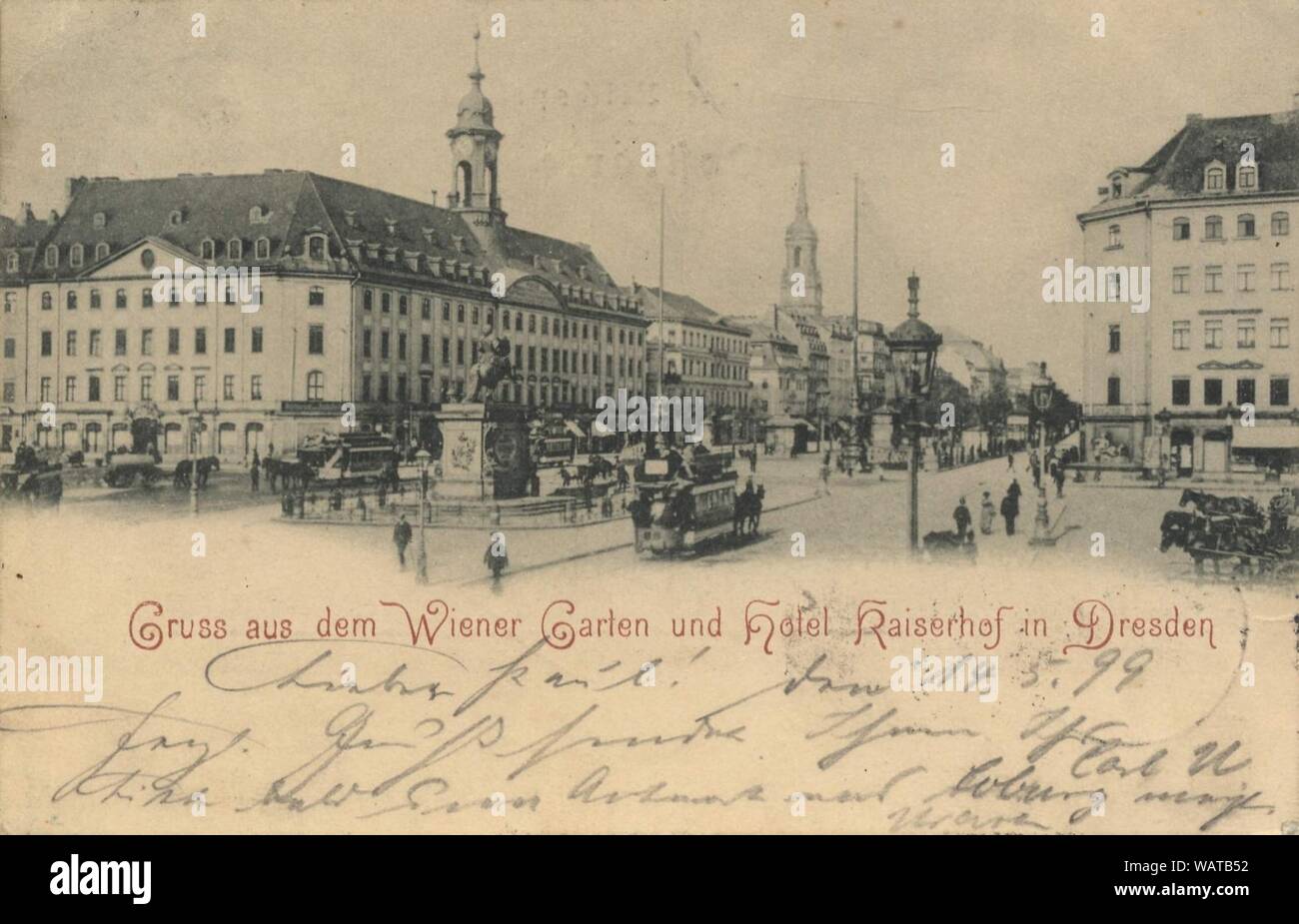 Dresden, Sachsen - Wiener Garten und Hotel Kaiserhof Stock Photo