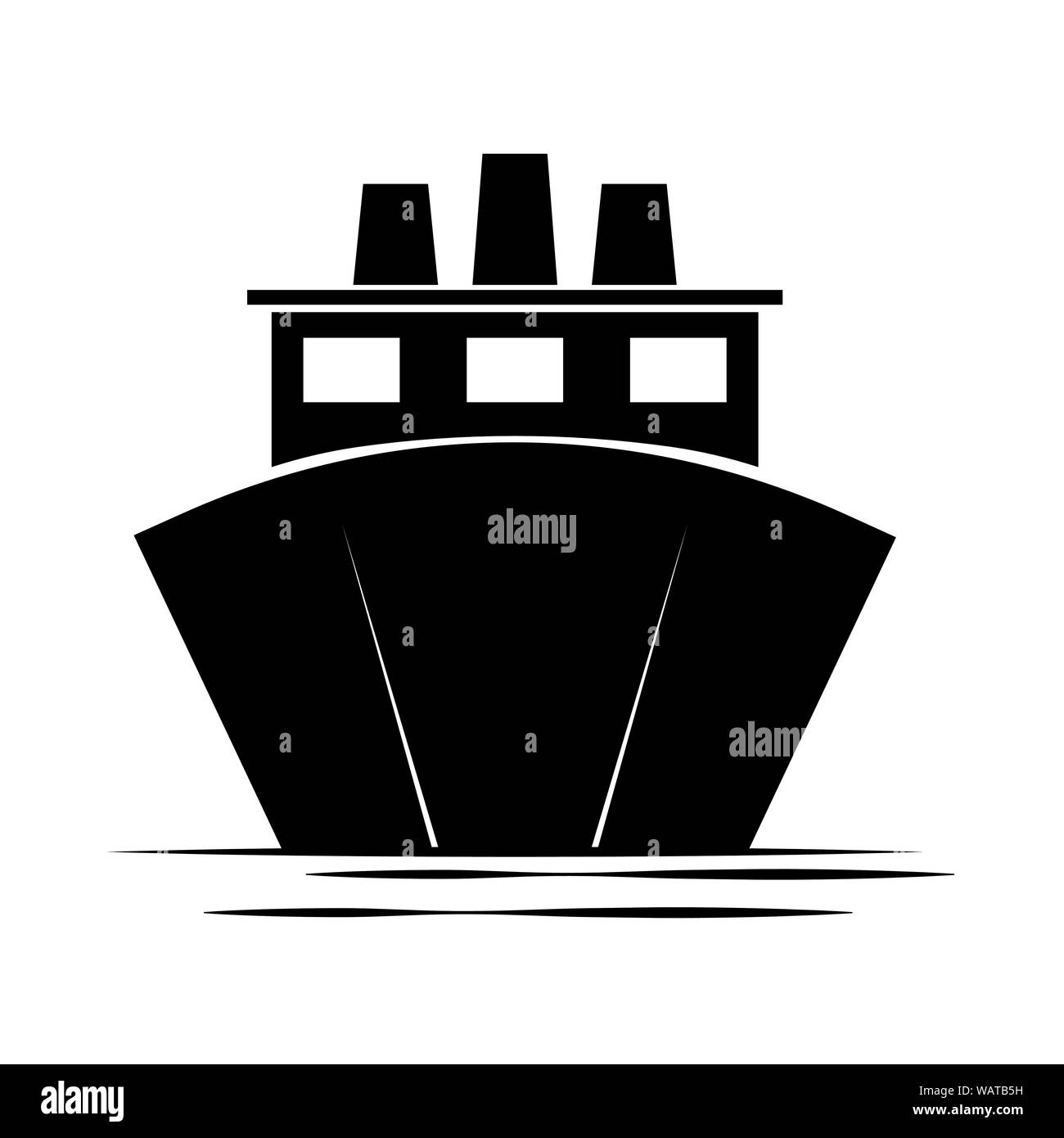 Front view of a boat Stock Vector