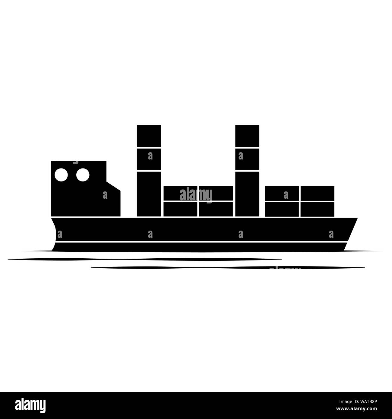Front view of a boat Stock Vector
