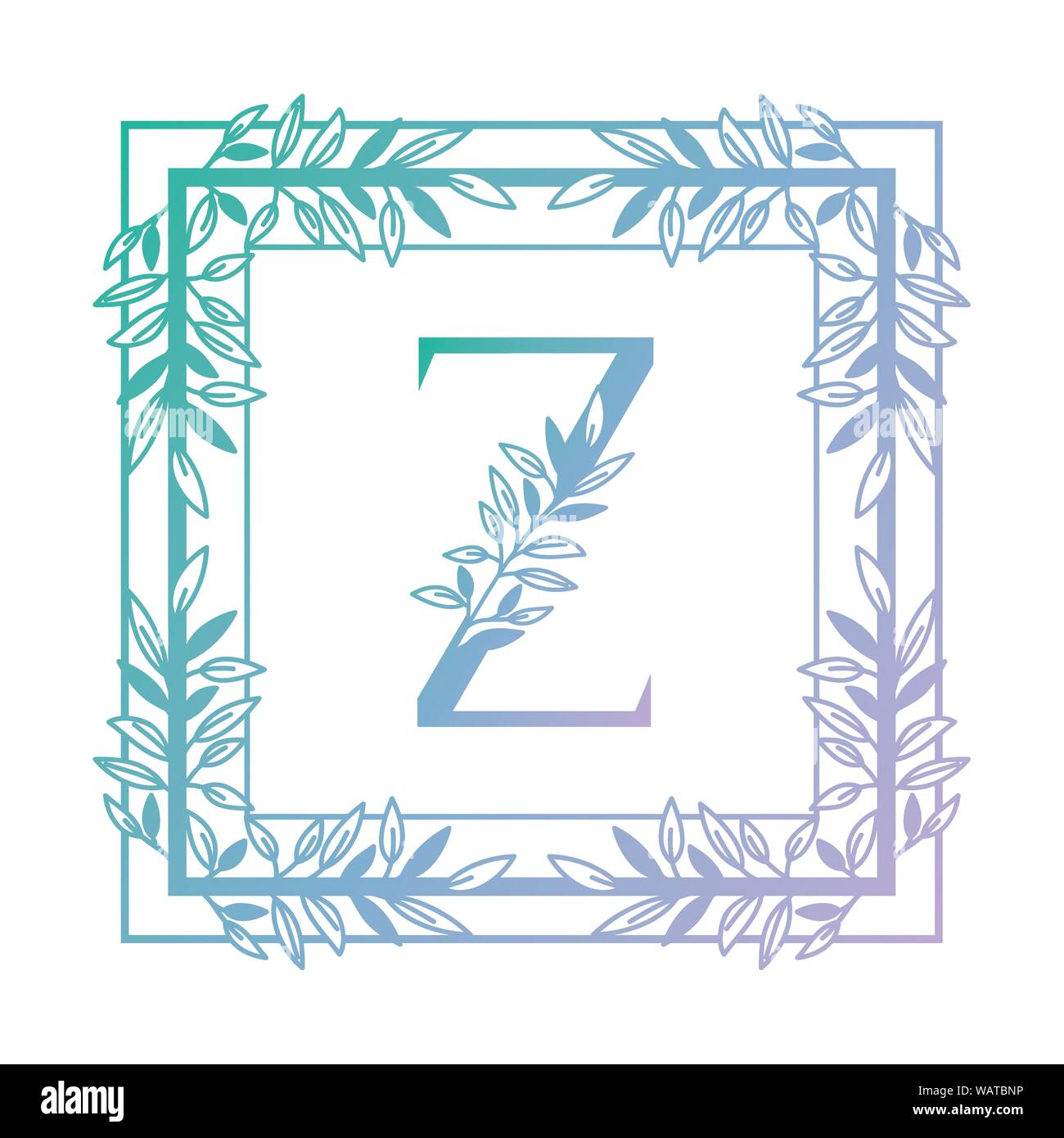 letter of the alphabet with vintage style frame Stock Vector Image ...