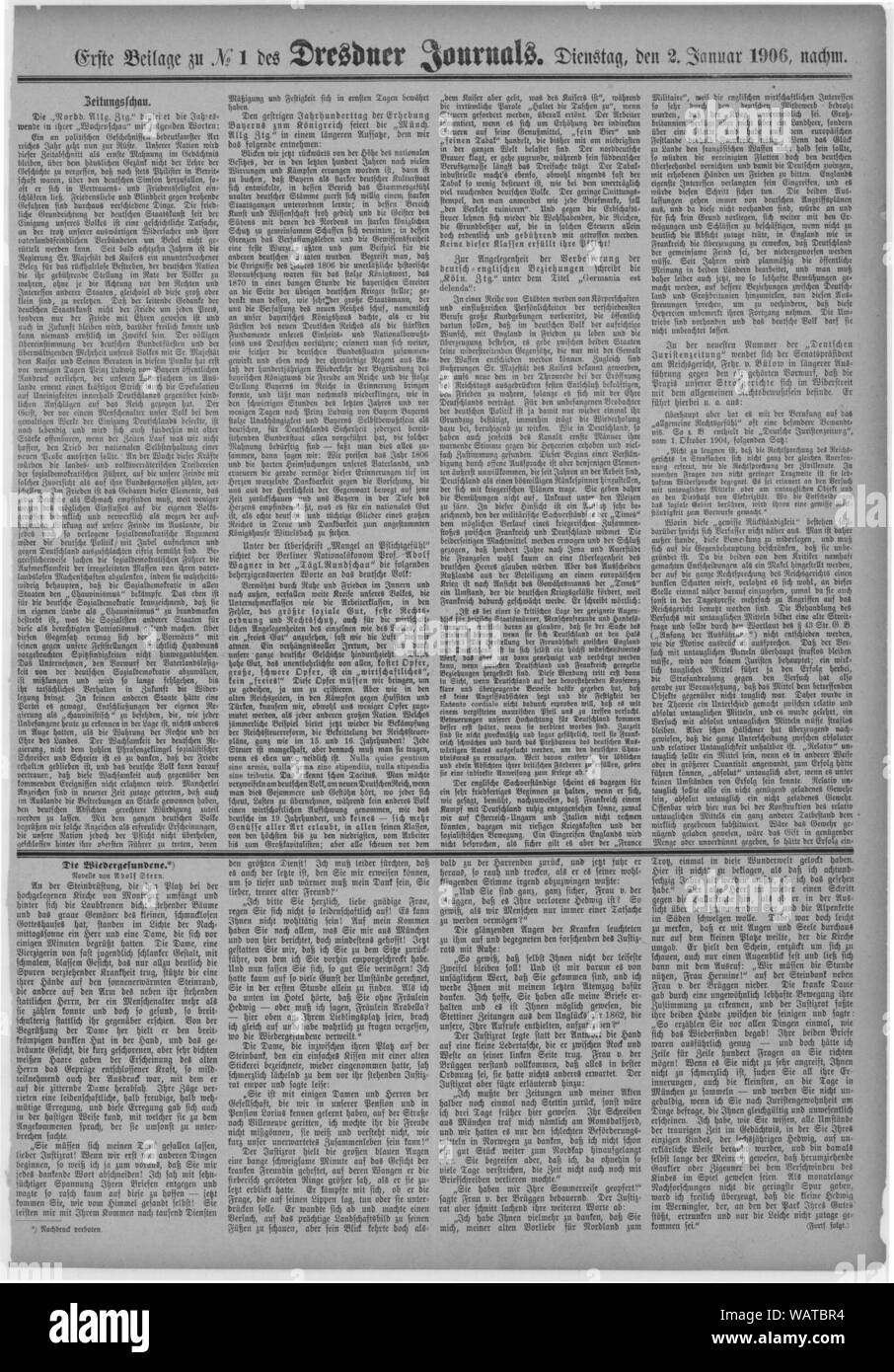 Dresdner Journal 1906 001 Beilage 1. Stock Photo