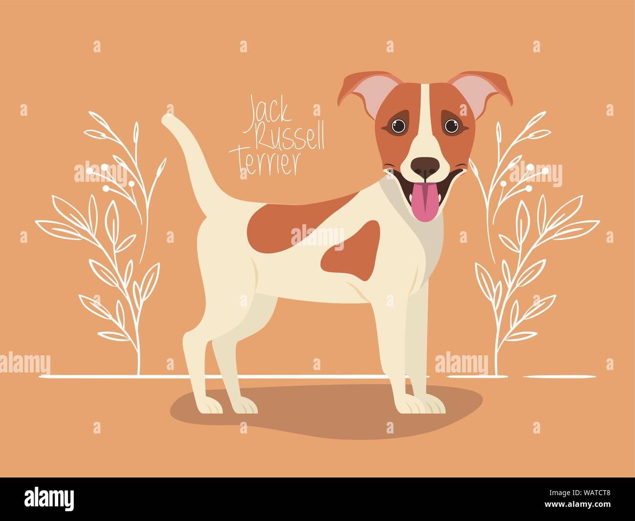 cute jack russell terrier dog pet character Stock Vector Image & Art ...