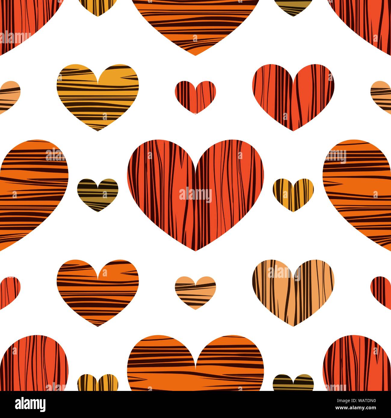 Multicolor hearts. Vector illustration. Seamless pattern background. Wrapping paper design Stock Vector