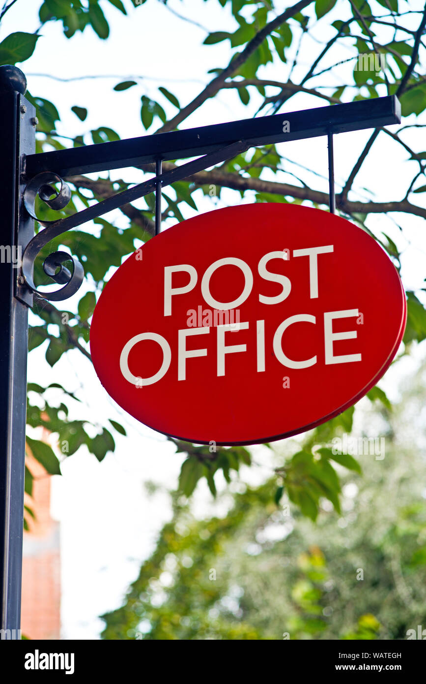 Post Office sign, New Earswick, York, England Stock Photo