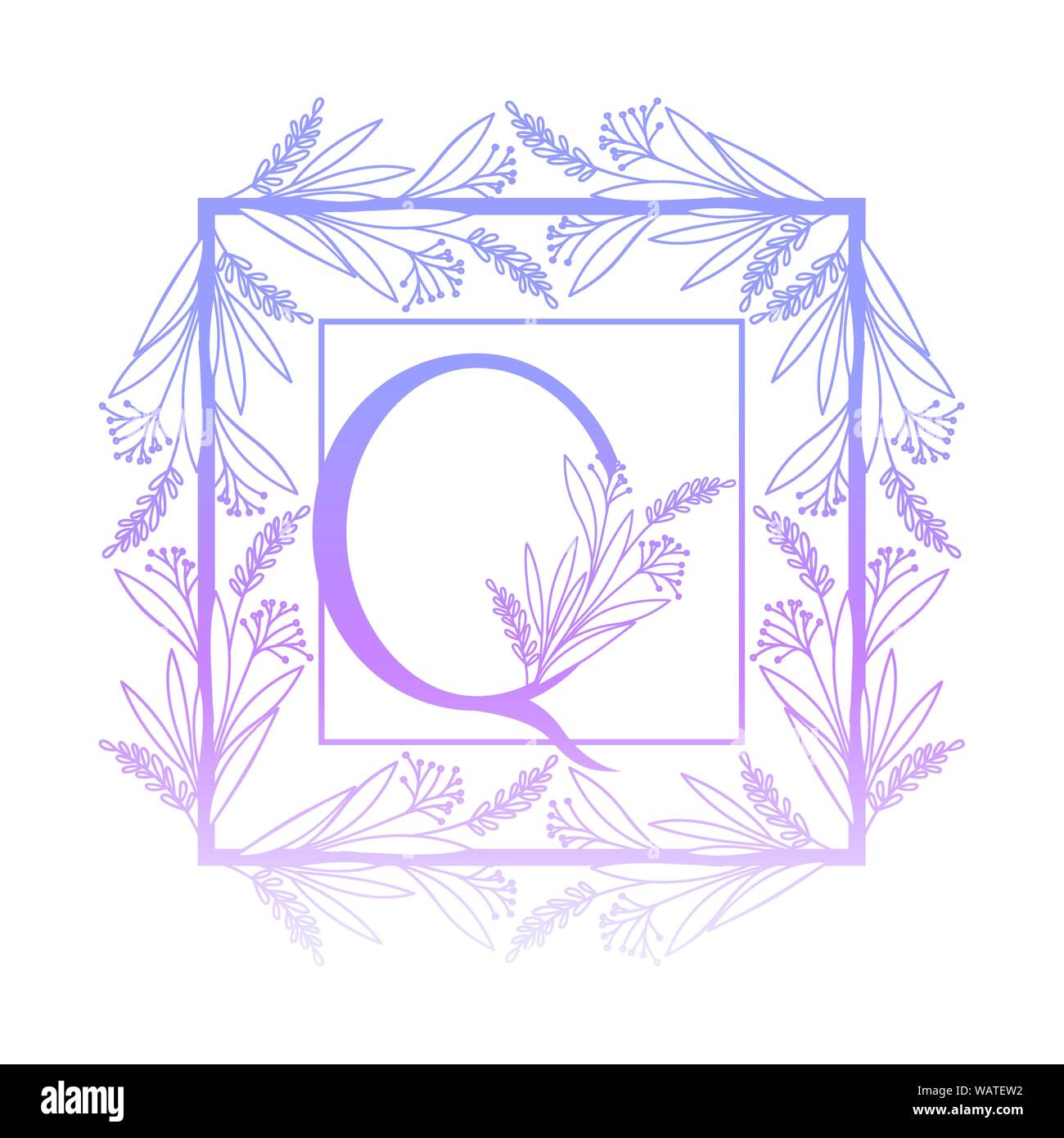 letter of the alphabet with vintage style frame Stock Vector Image ...