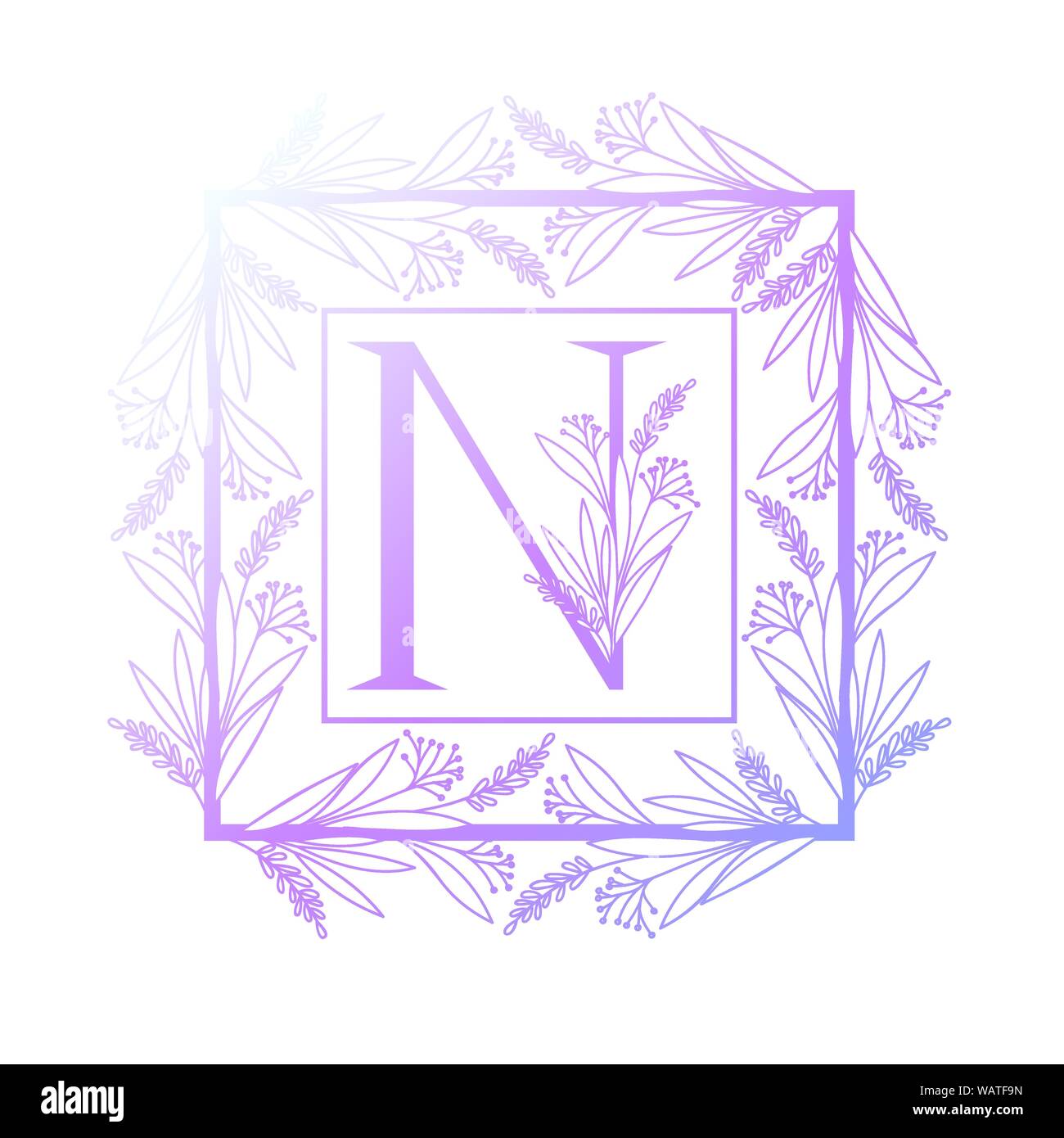 letter of the alphabet with vintage style frame Stock Vector Image ...