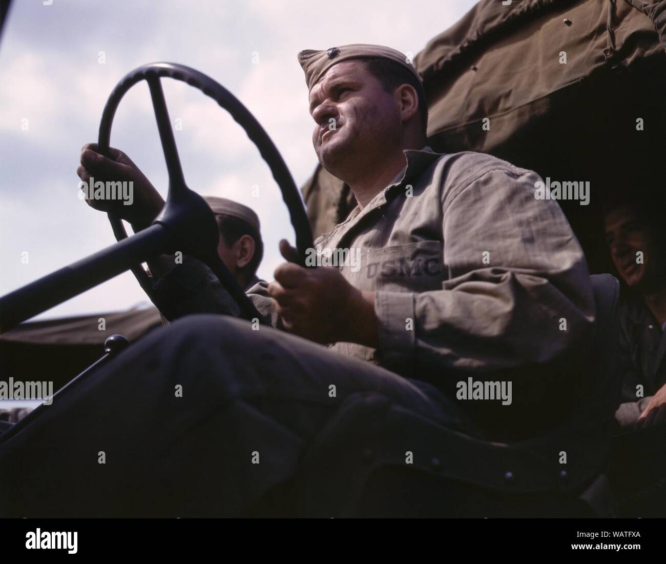 Driver of Marine truck at New River, NC (2 Stock Photo - Alamy