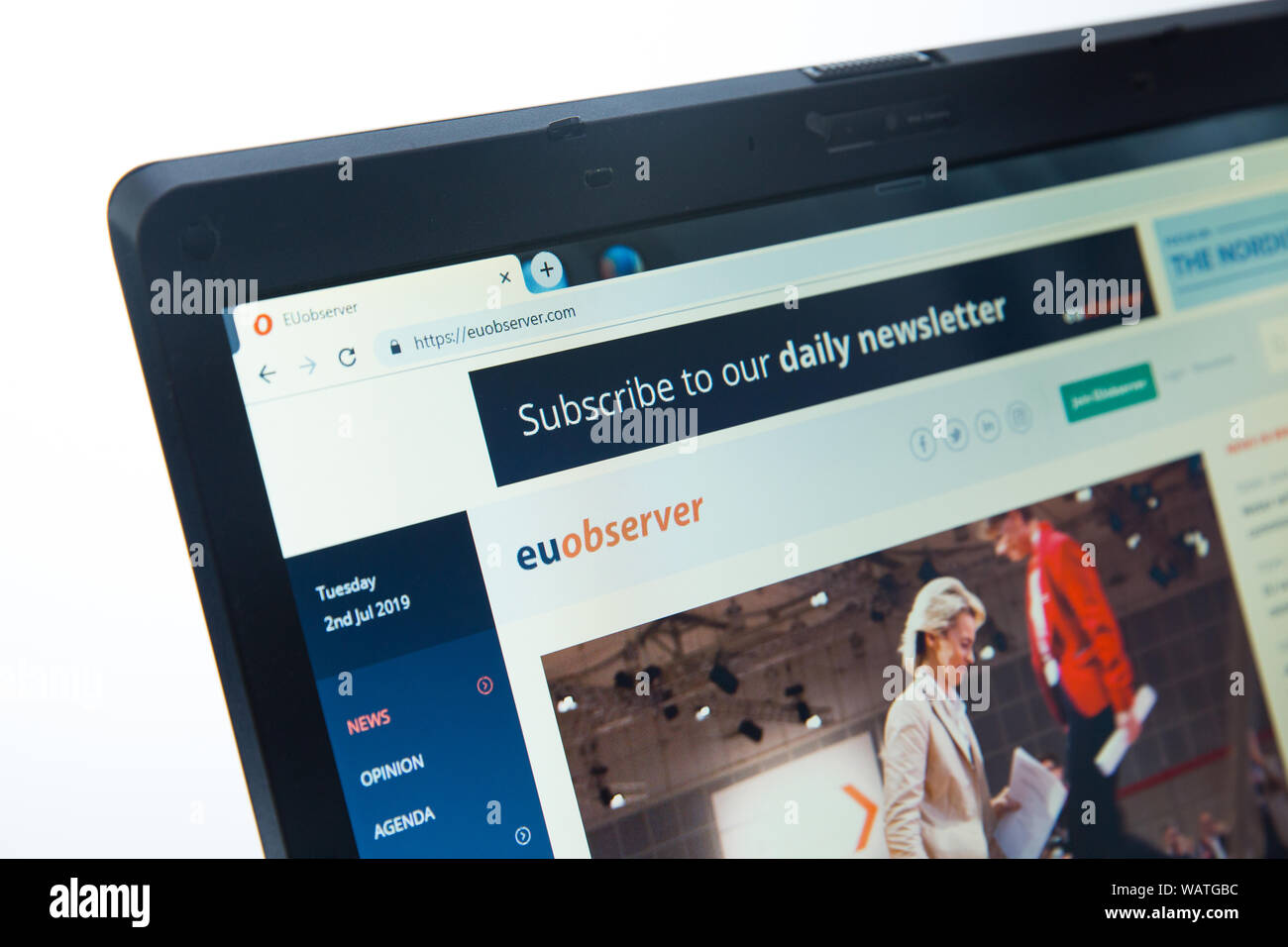 EU Observer website Stock Photo