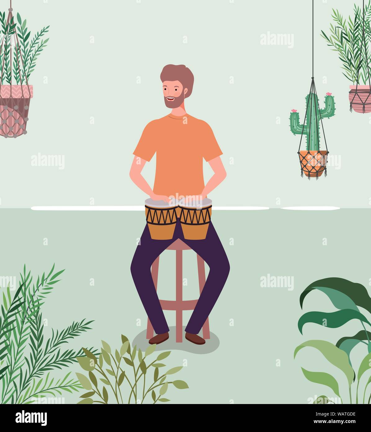 man playing timpani drums character Stock Vector Image & Art Alamy