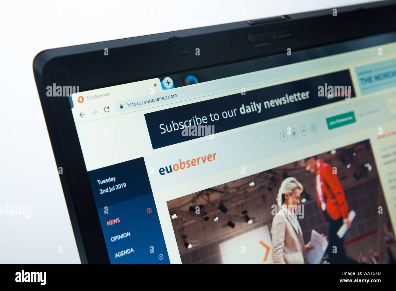 EU Observer website Stock Photo