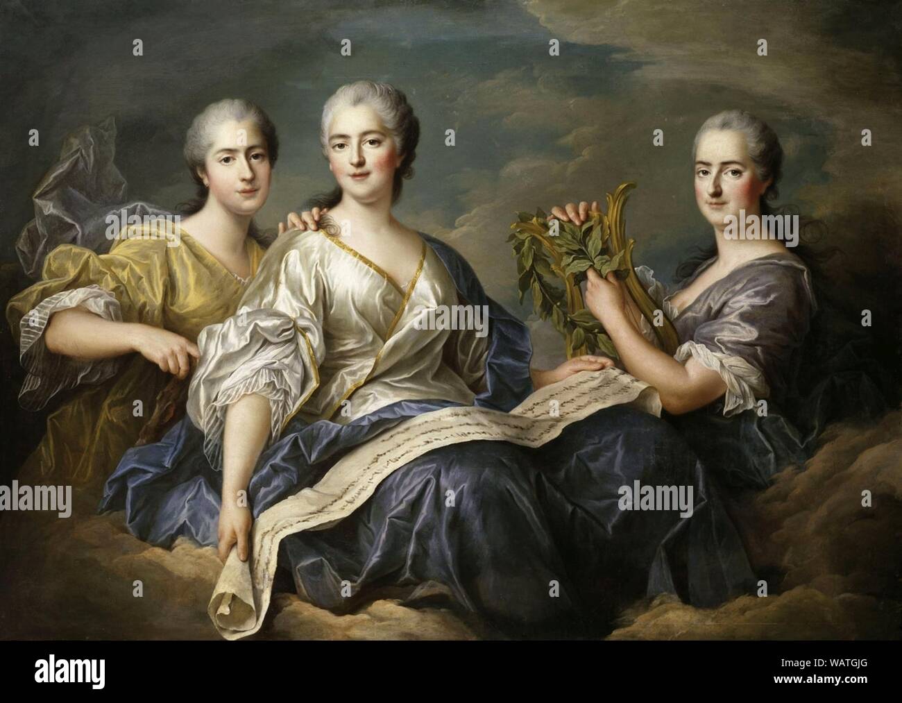 Drouais, after - Mesdames Sophie, Victoire and Louise - Versailles MV 4459. Stock Photo