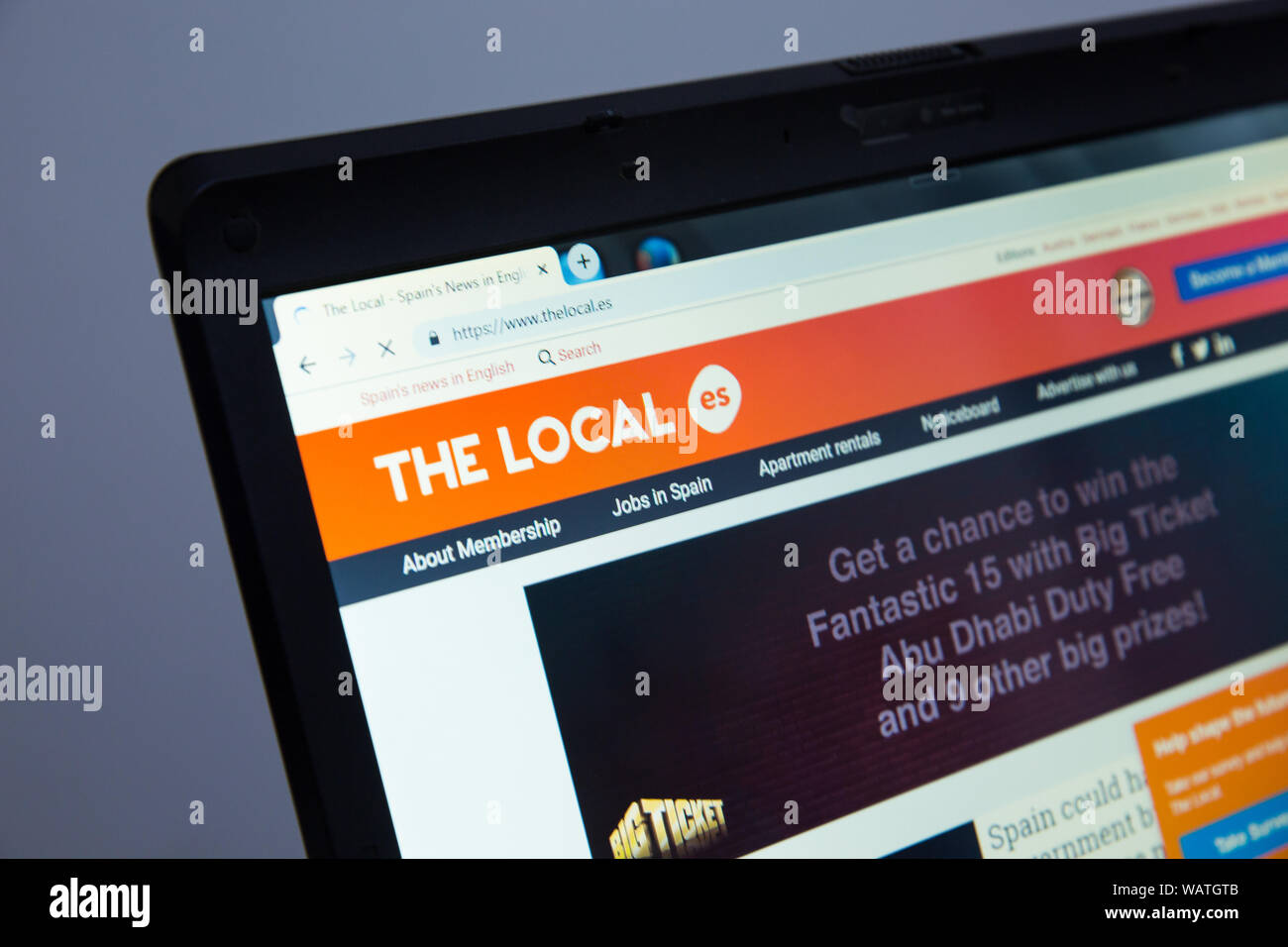The local website Stock Photo
