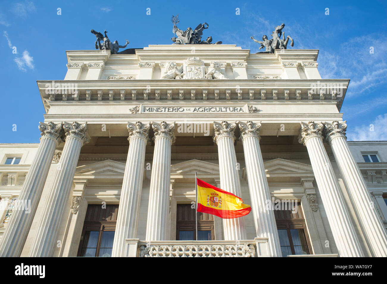 Ministry of Agriculture Building. Spanish Government Department. Madrid is the capital of Spain