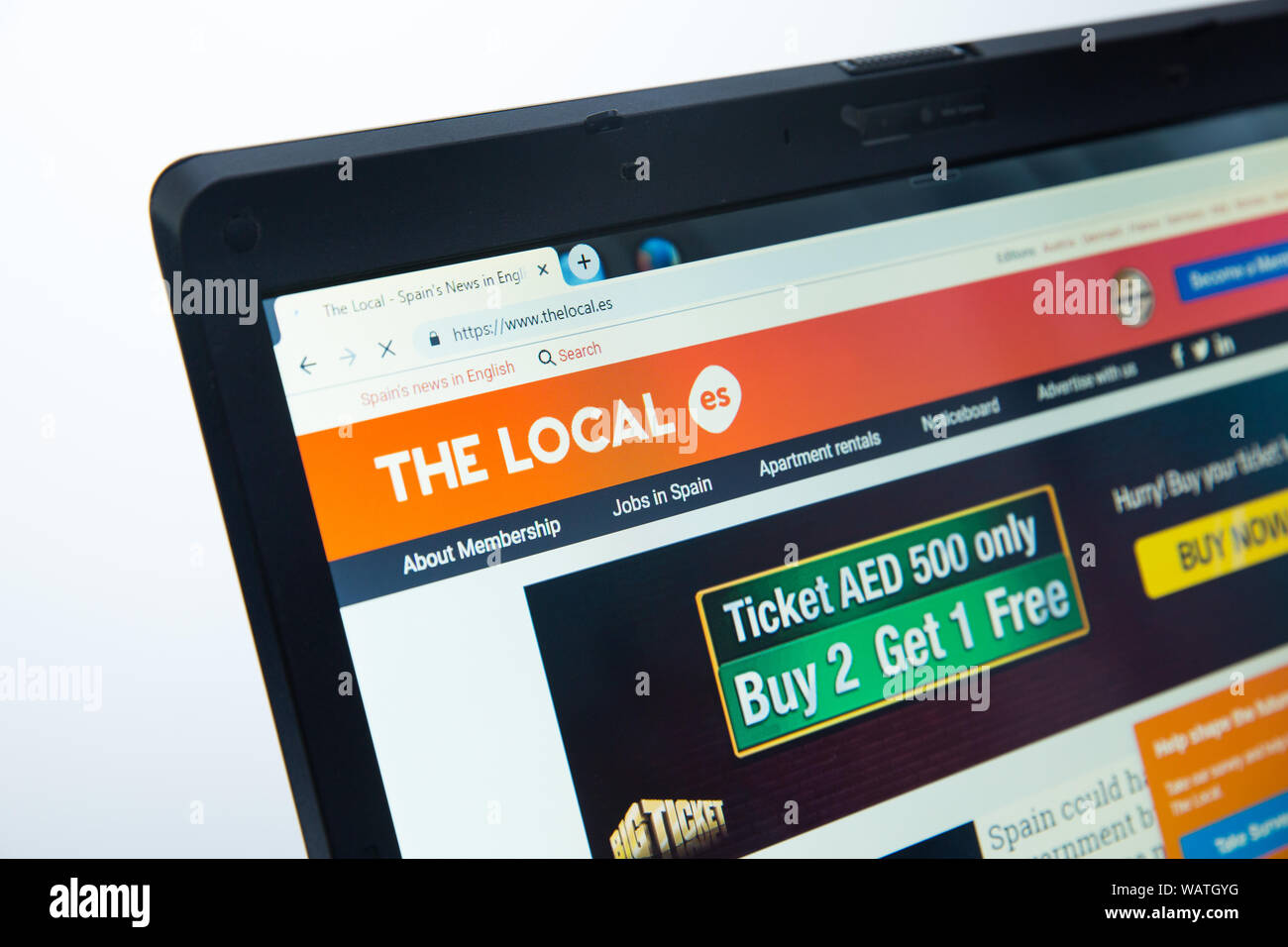 The local website Stock Photo