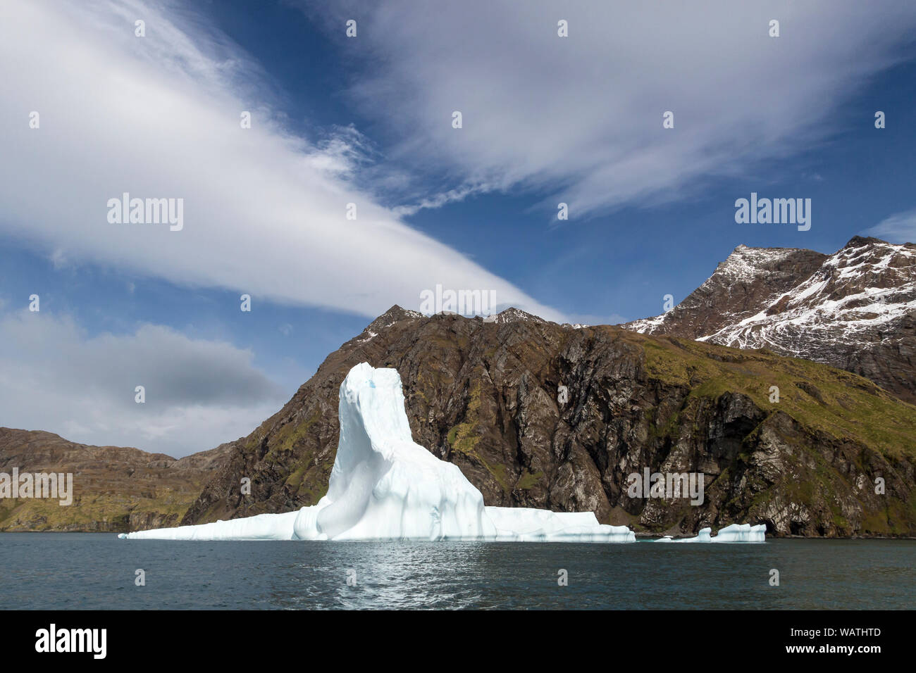 Old eroded iceberg in Hercules Bay, South Antarctica Stock