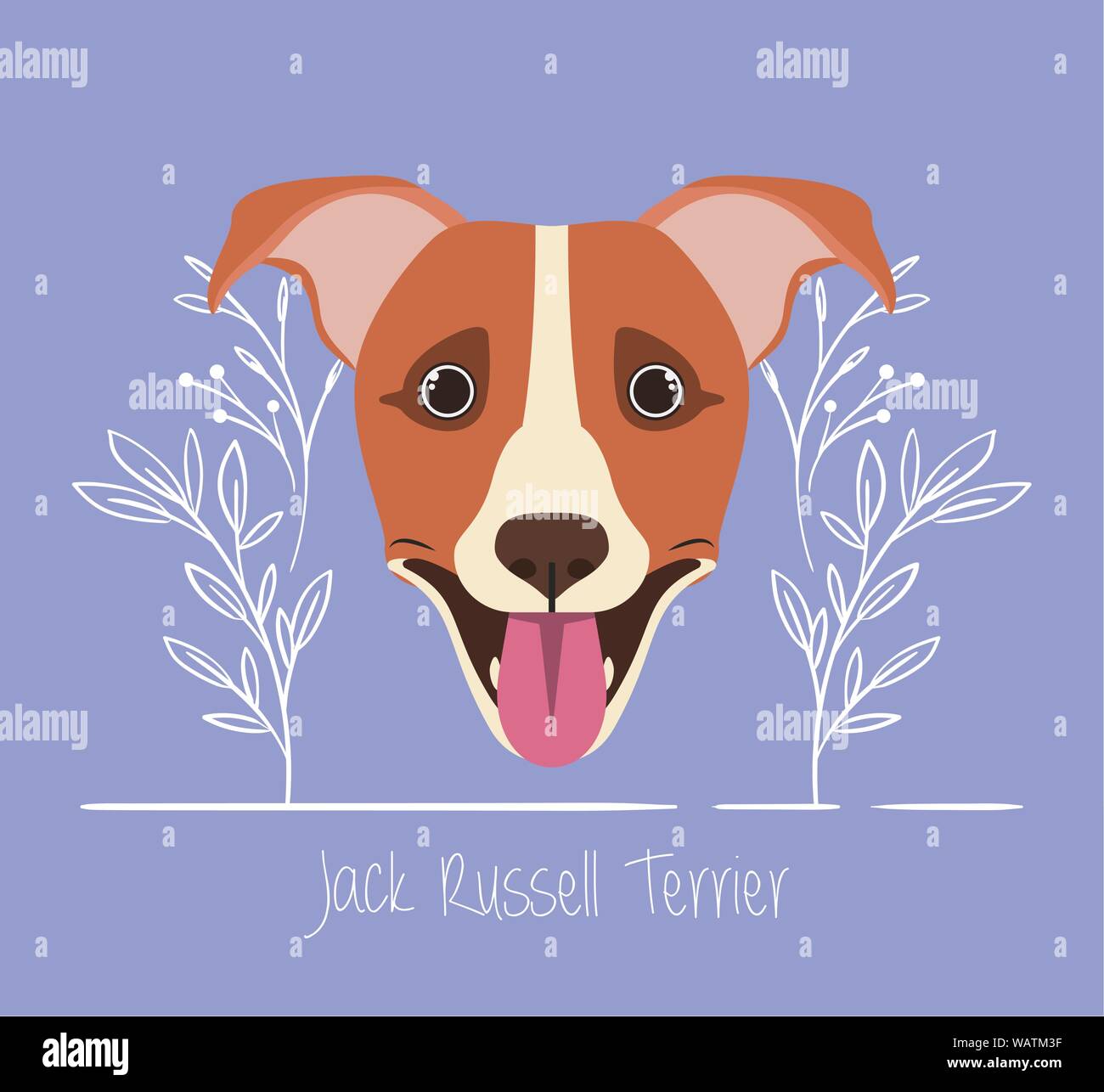 cute jack russell terrier dog pet head character Stock Vector Image ...