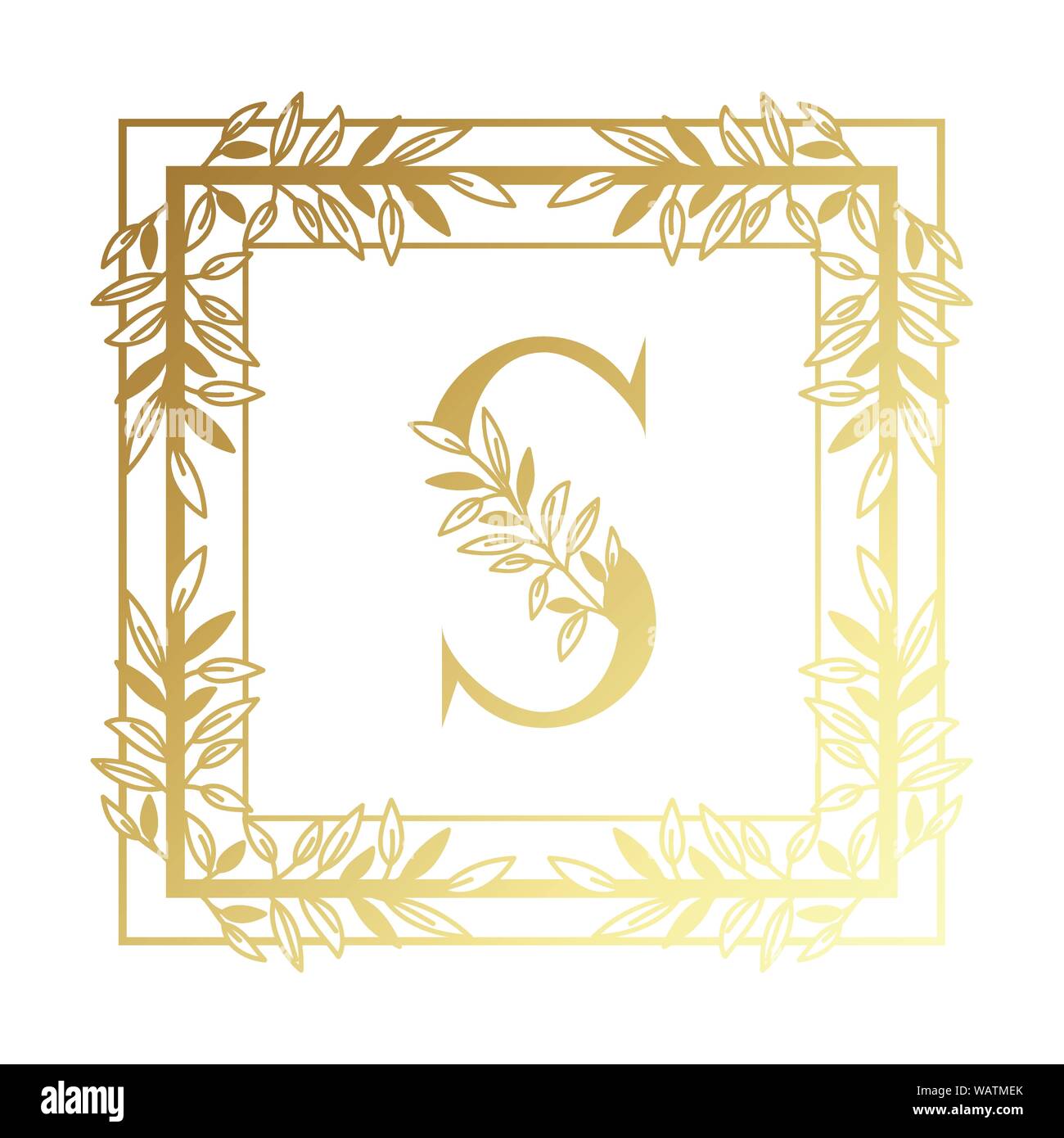 letter of the alphabet with vintage style frame Stock Vector Image ...