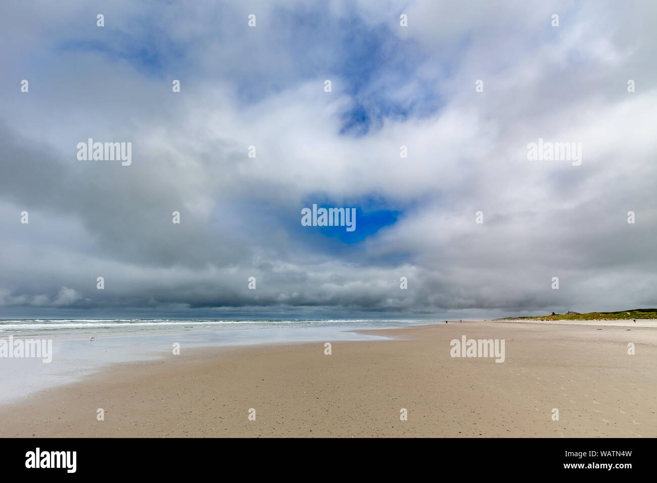 Clouds over the beach on Juist, East Frisian Islands, Germany. Stock Photo