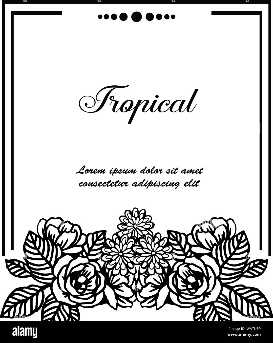 Banner With Lettering Of Tropical Ornate Of Spring Wreath Frame