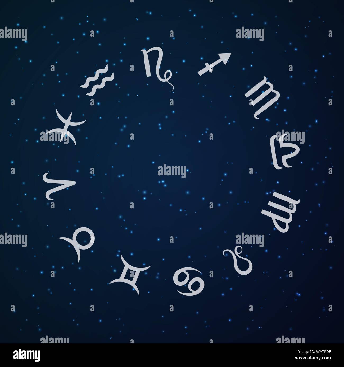 Zodiac sign. Astrological horoscope. Vector illustration Space background Stock Vector