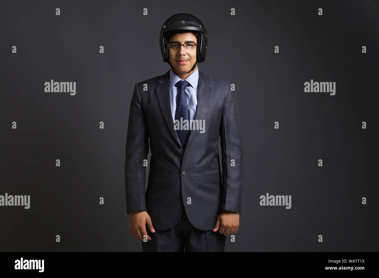 Man wearing crash helmet hi-res stock photography and images - Alamy