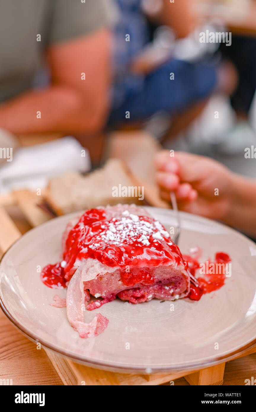 Traditional Slovenian Dessert Made Of Dough Cheese And Fruit