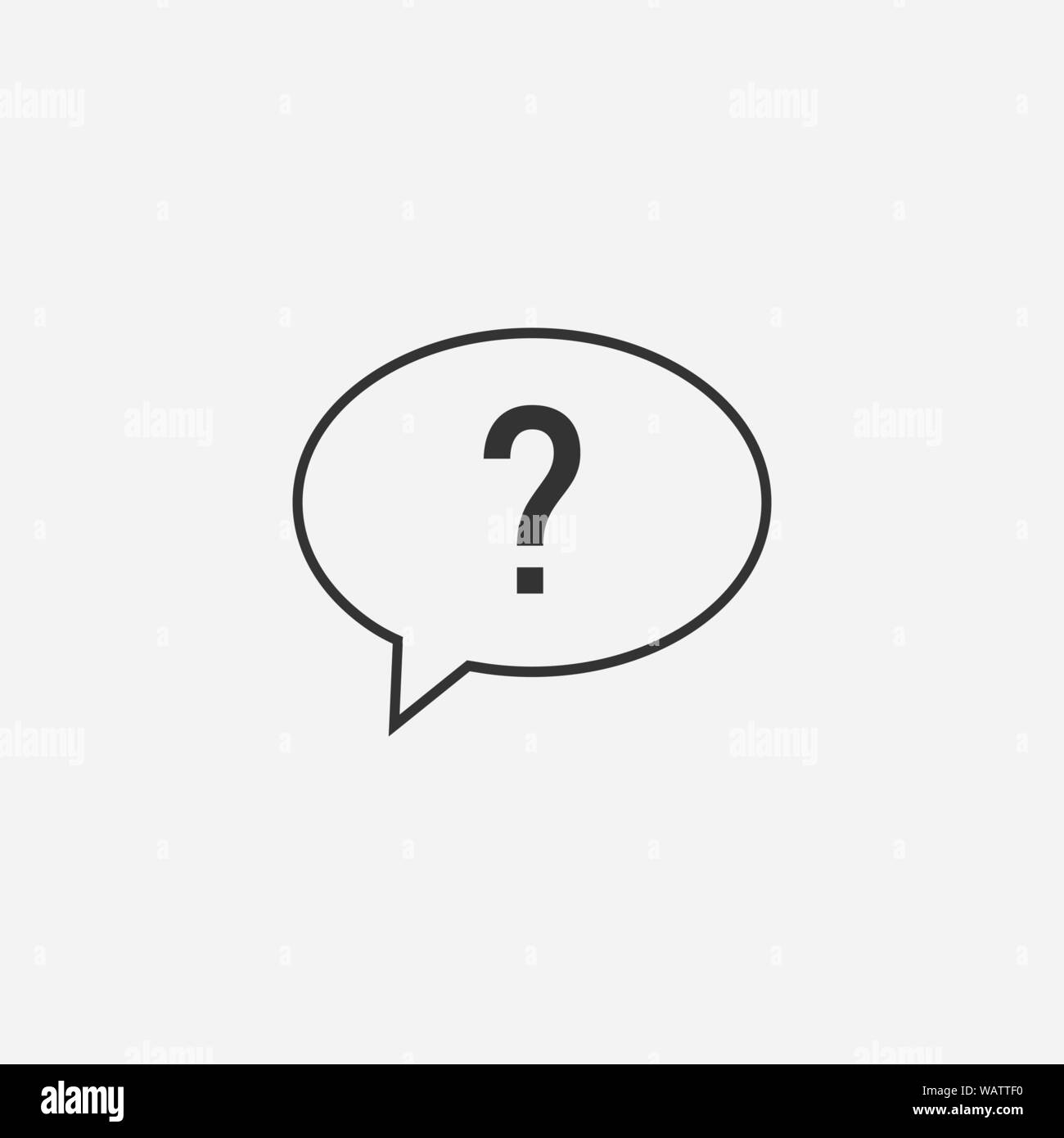 Help, query, question mark, support icon. Vector illustration, flat design. Stock Vector