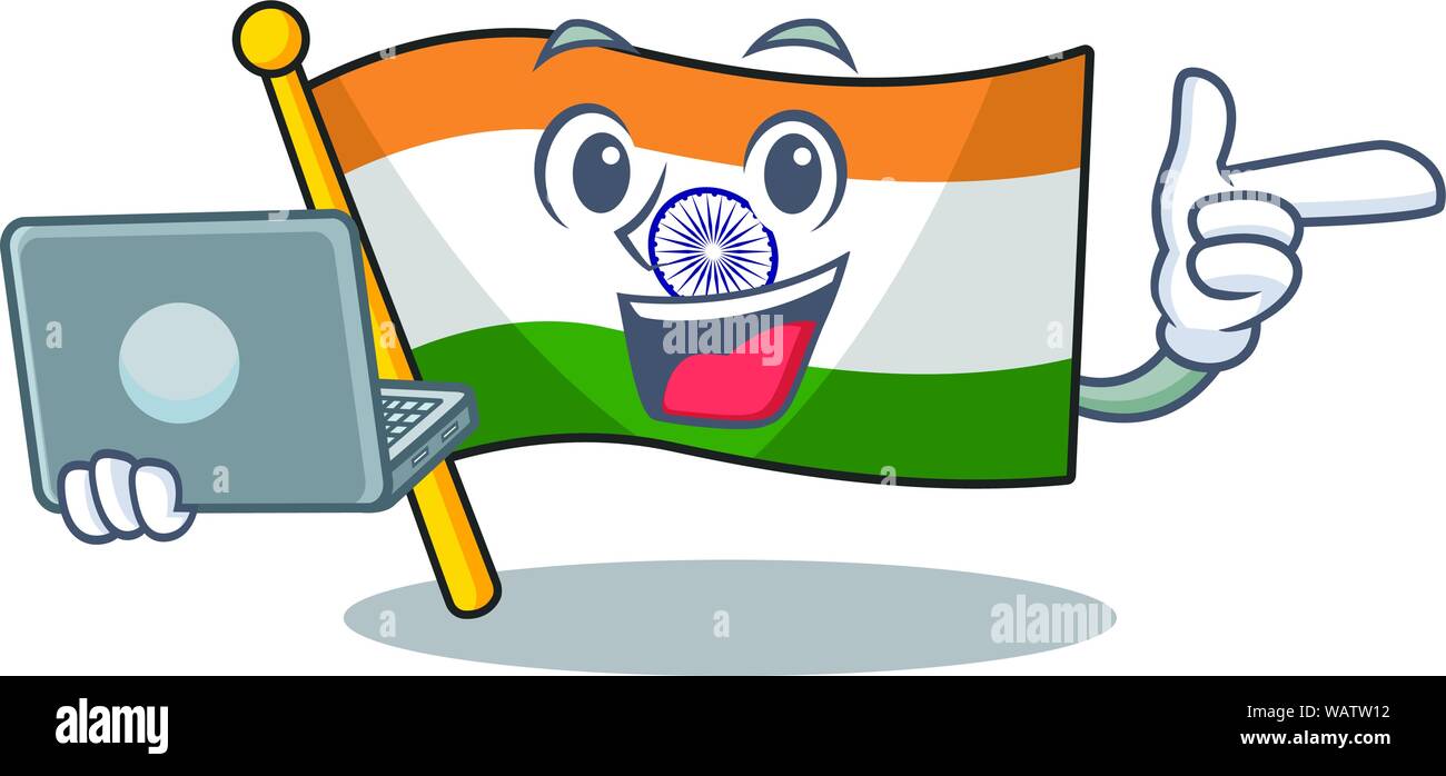 With laptop Indian flag kept in cartoon drawer Stock Vector Image & Art ...
