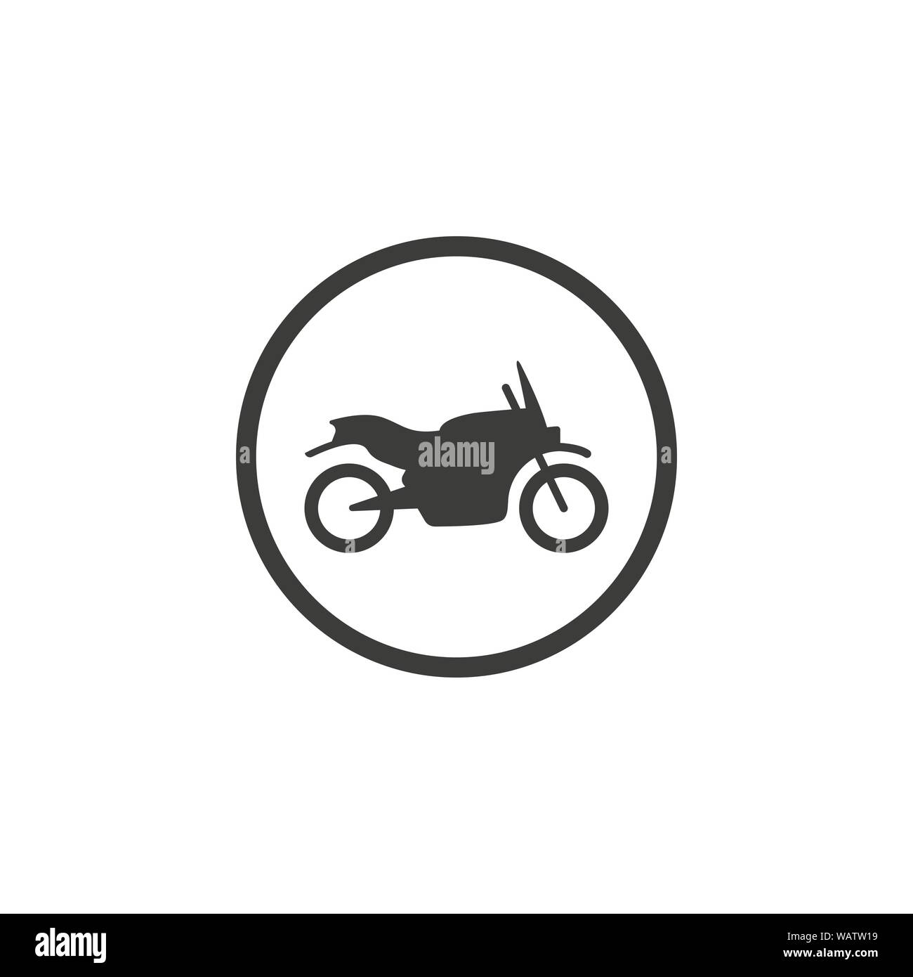 Motorcycle, transport icon. Vector illustration, flat design. Stock Vector