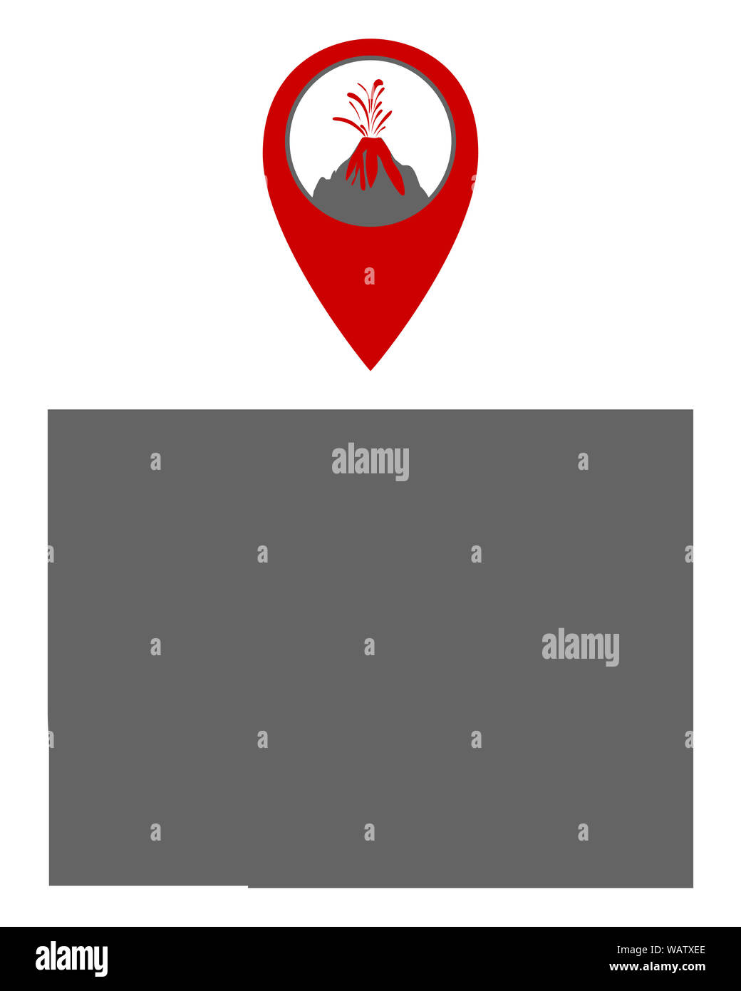 Map of Colorado with volcano locator Stock Photo Alamy