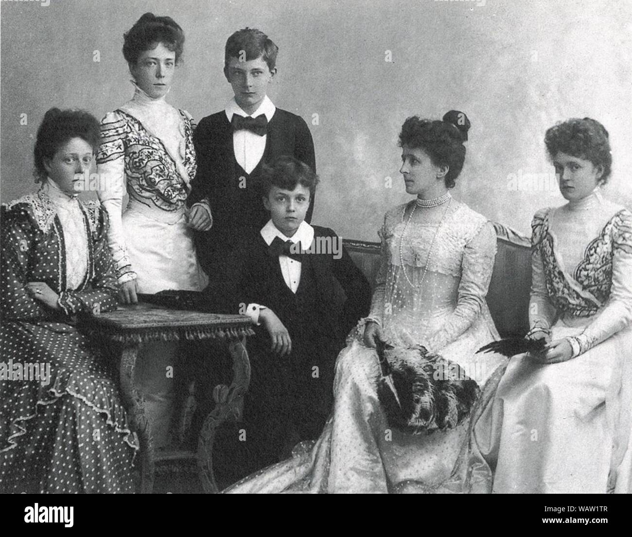 Duchess Maria Josepha with her children. Stock Photo