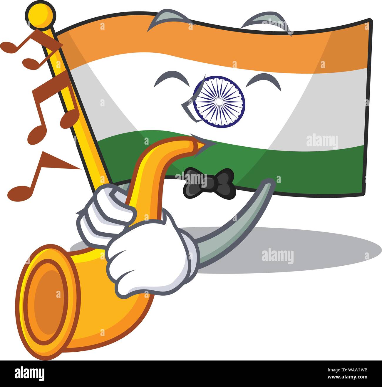 With trumpet flag indian isolated in the character Stock Vector Image & Art  - Alamy