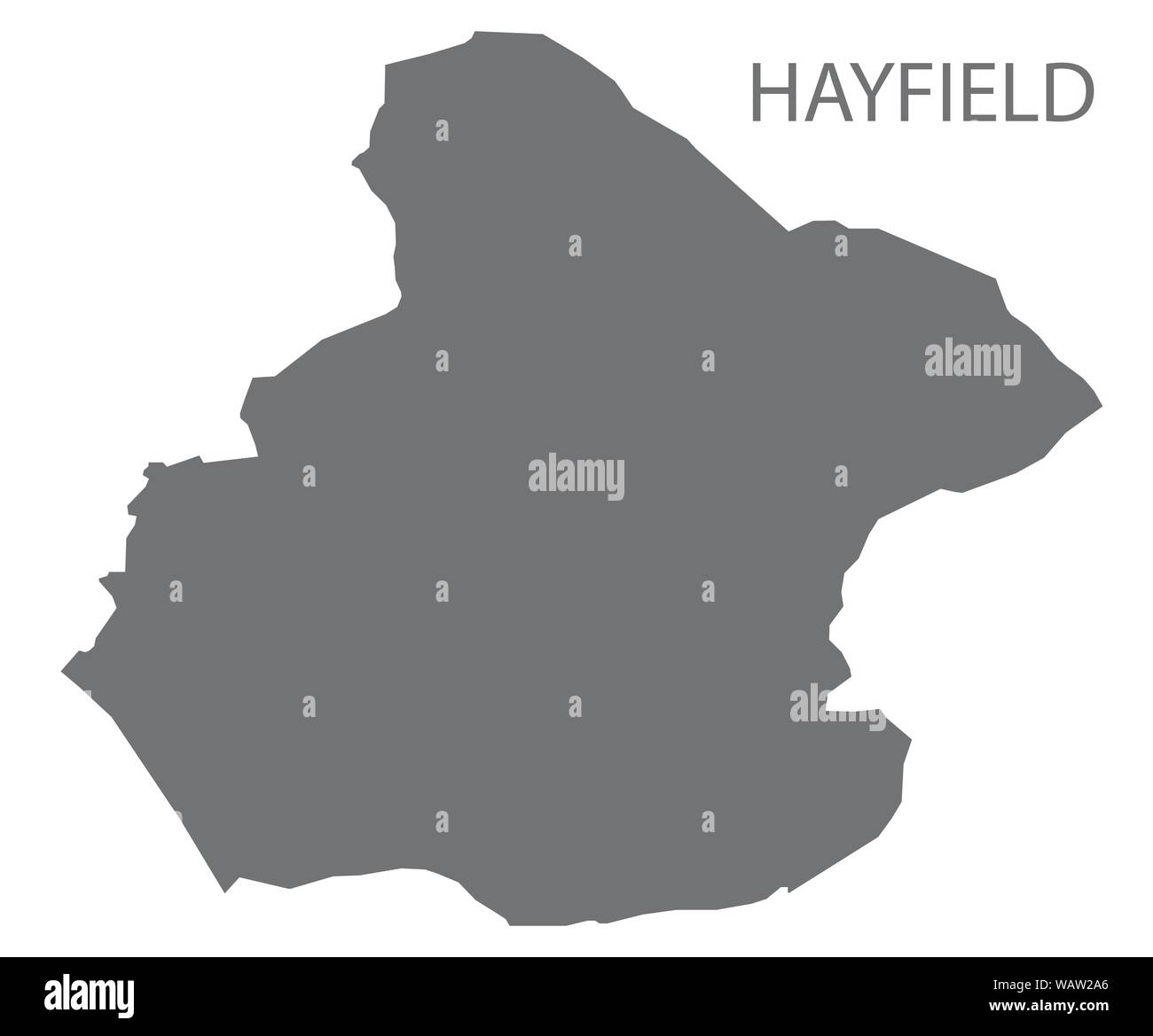 Hayfield grey ward map of High Peak district in East Midlands England