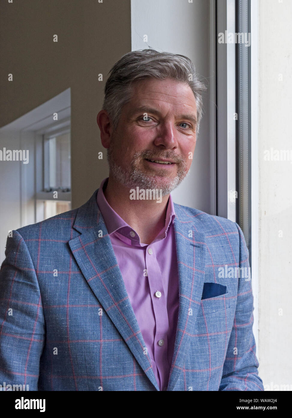 Portrait of Dr Jonathan Foyle the architectural historian, author, broadcaster and presenter, best known for the TV series "Climbing Great Buildings" Stock Photo