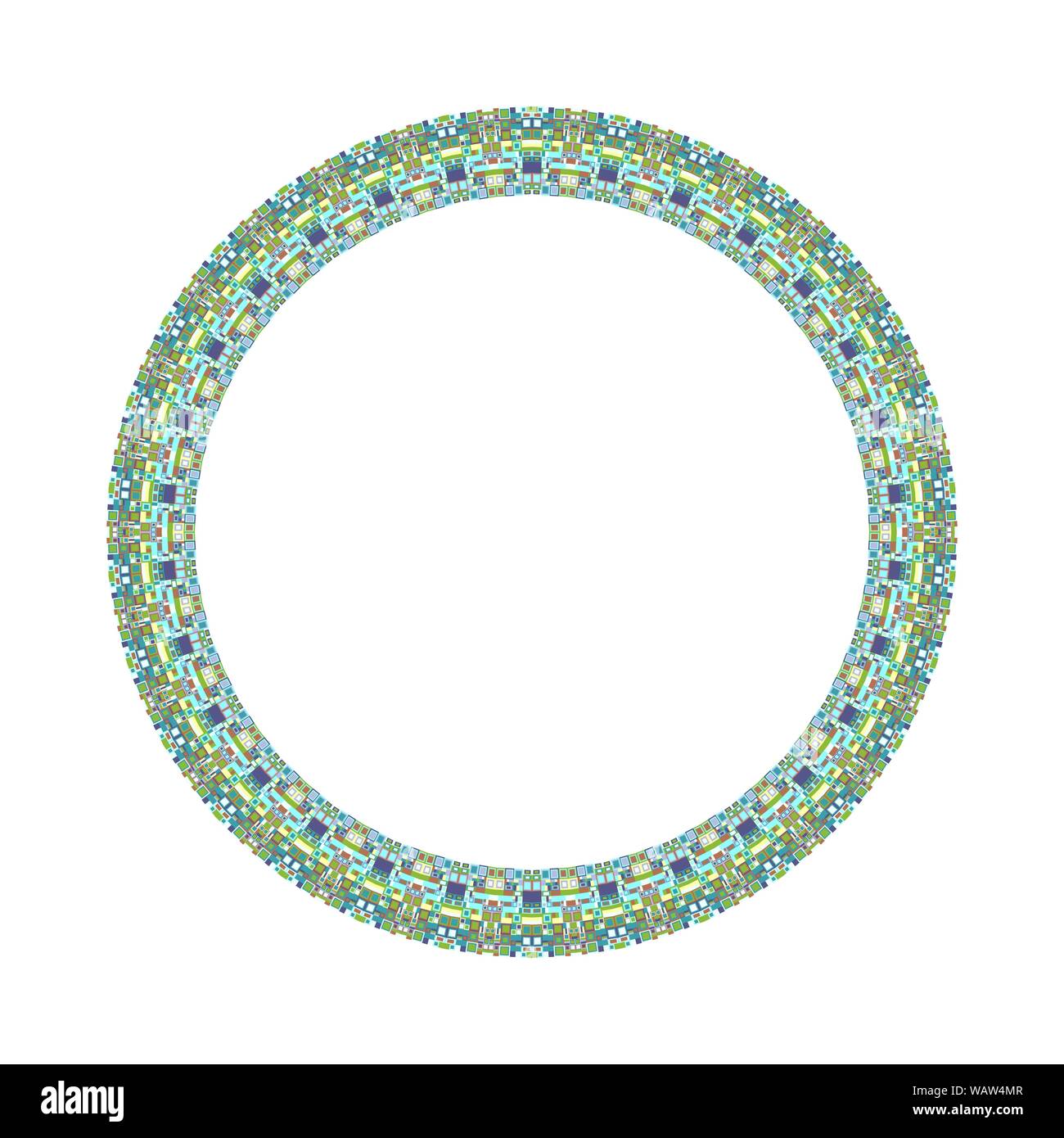 Isolated abstract mosaic frame - colorful circular geometrical vector element Stock Vector