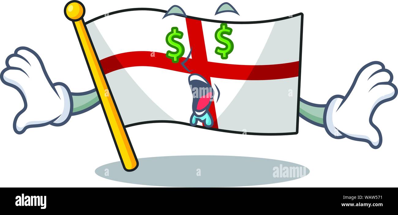 Money eye flag england hoisted on character pole Stock Vector Image ...