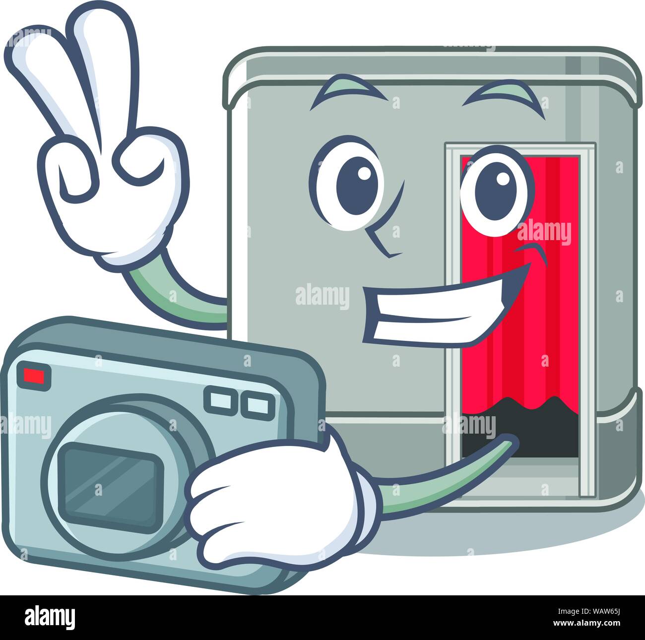 Photographer photo booth isolated with the cartoon Stock Vector Image