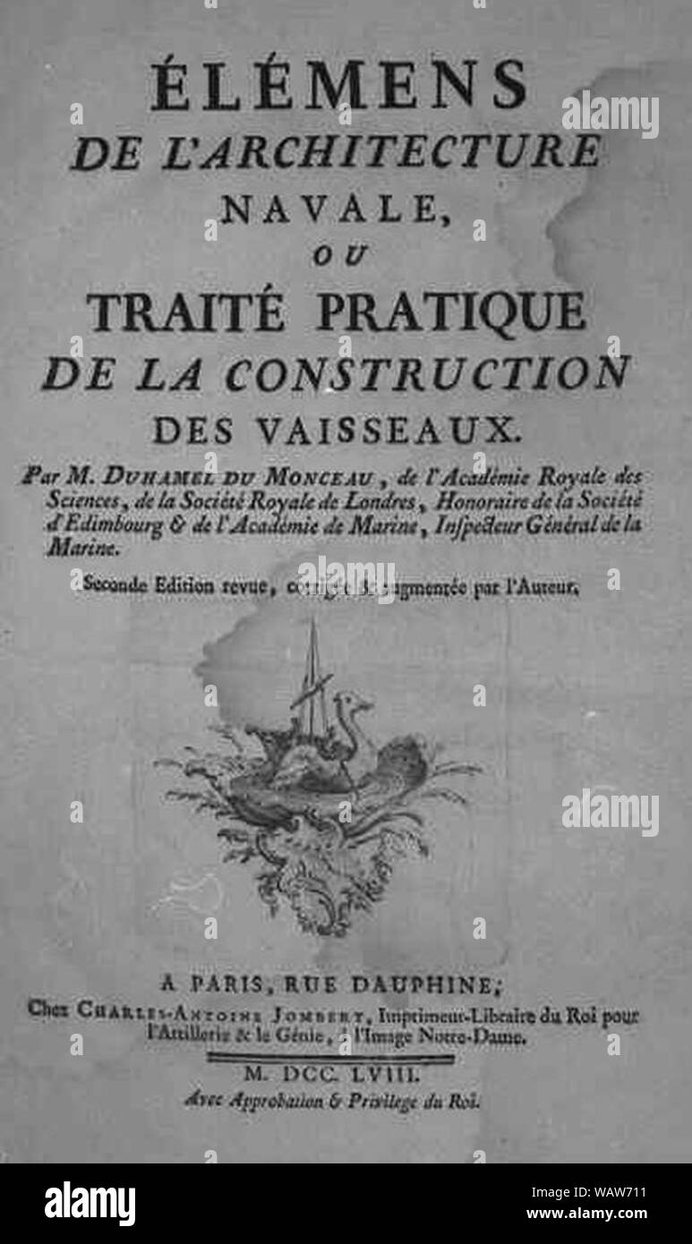 Duhamel Architecture 1758 Stock Photo Alamy