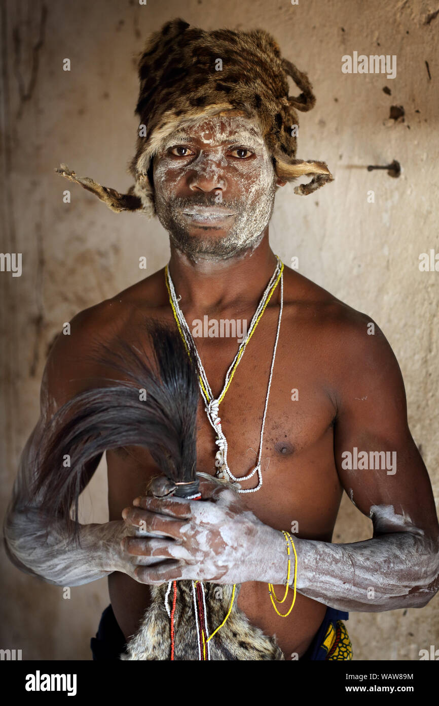 Traditional healer in Kigoma, Tanzania. Many traditional healers have been arrested recently in Tanzania because of albino murders Stock Photo