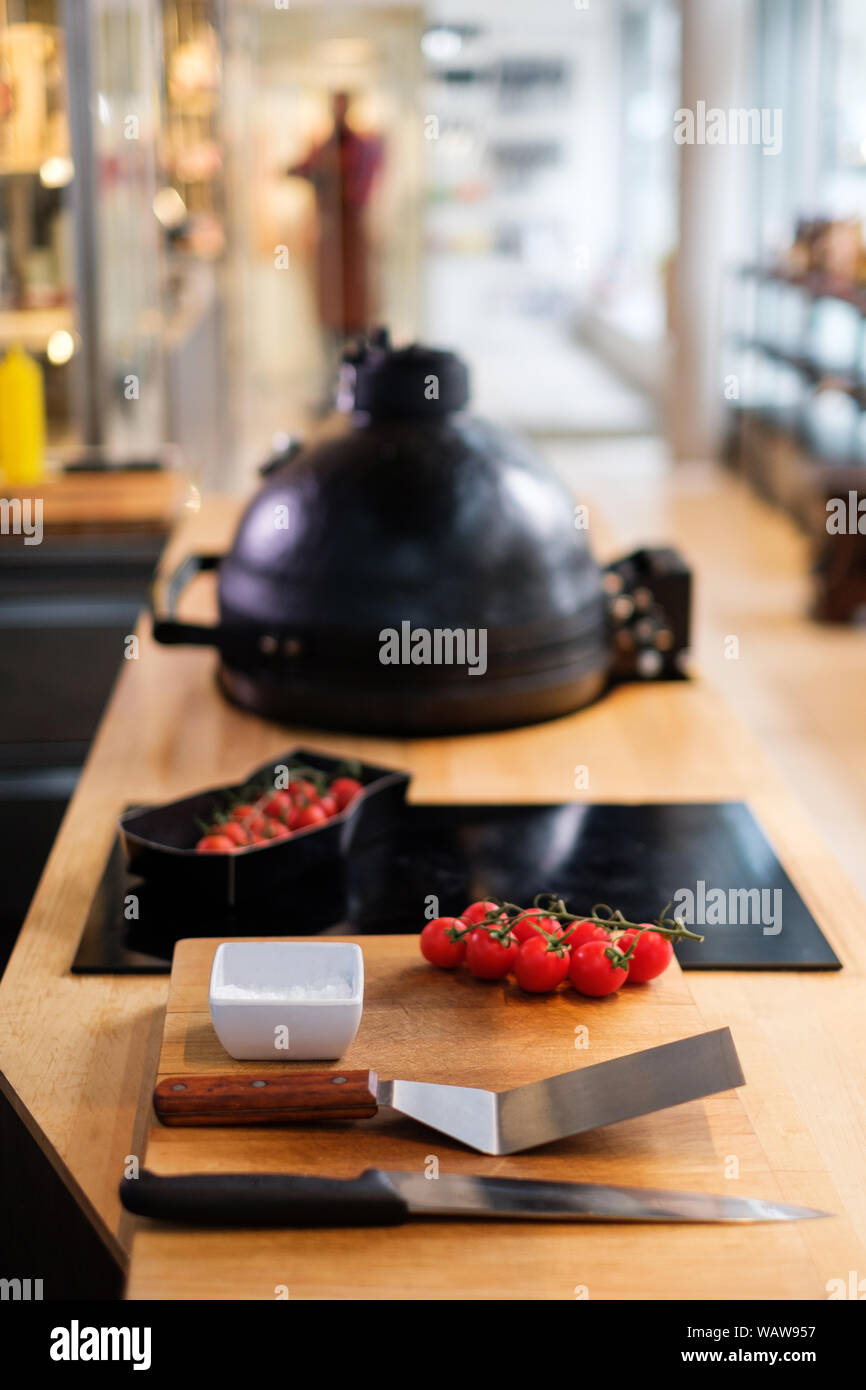 Preparing utensils and vegetables for a grilling Stock Photo Alamy