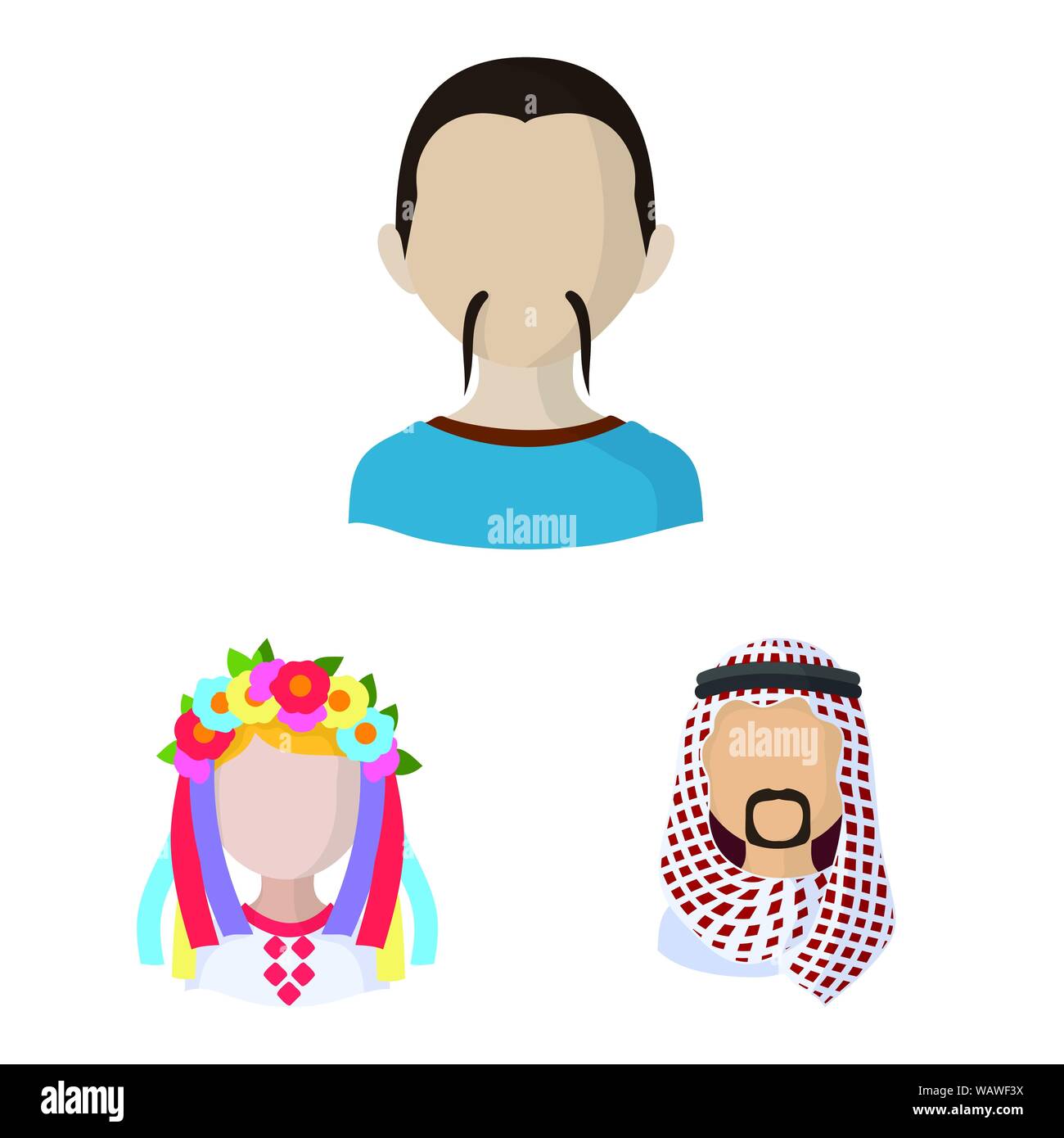Isolated object of nation and race icon. Set of nation and user stock ...