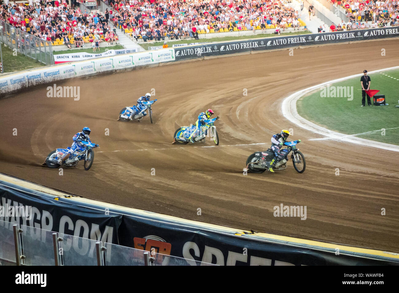 Action from the 2019 Polish speedway GP in the Olympic stadium Wroclaw  Poland Stock Photo - Alamy