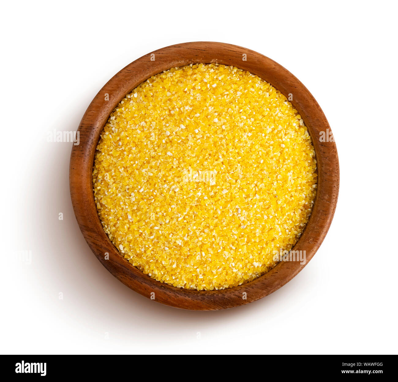 Corn grits isolated on white background with clipping path Stock Photo