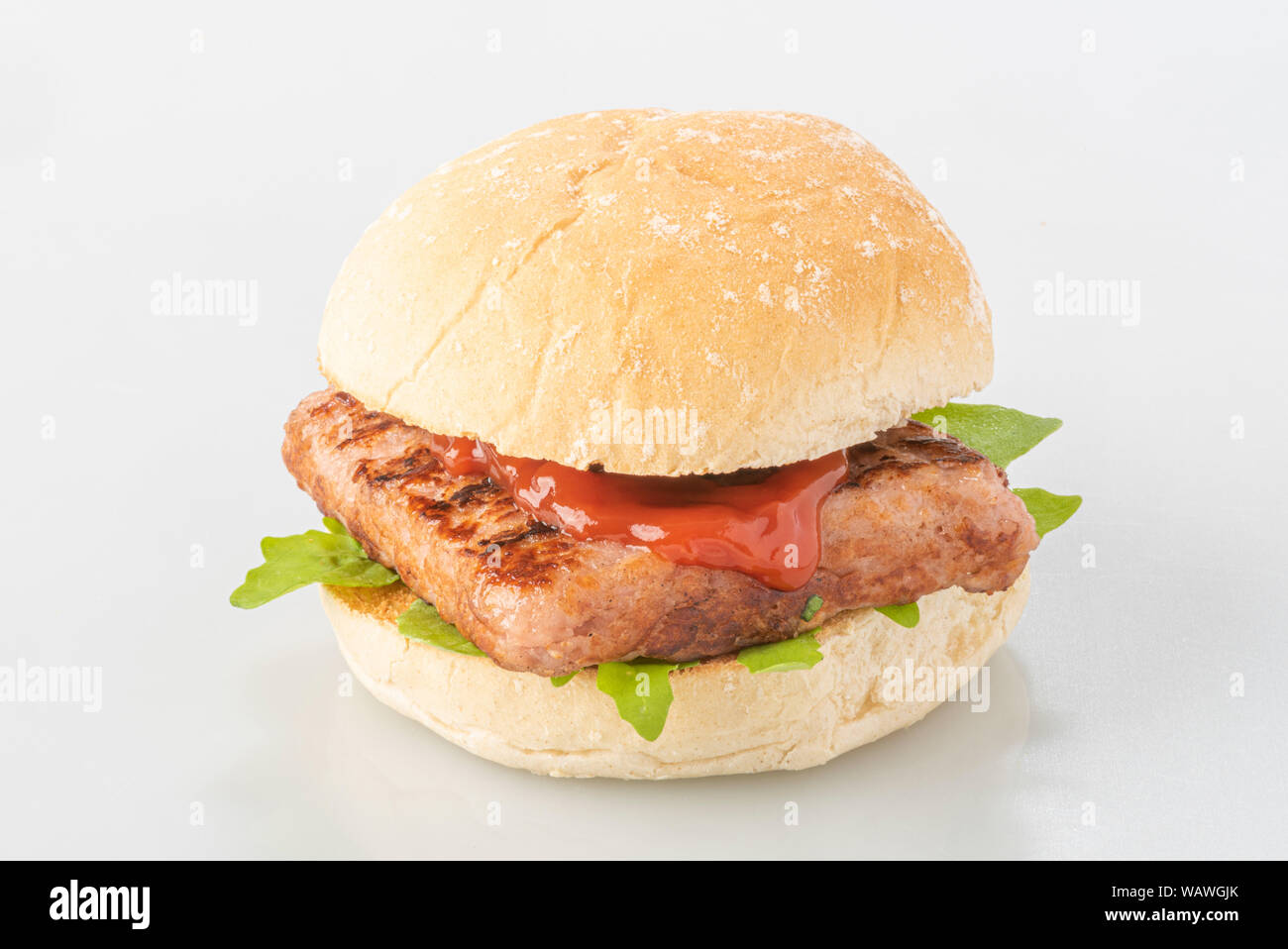 Lorne sausage, also known as square sausage, sliced sausage or square slice. A traditional Scottish food usually made from minced meat, rusk and spice Stock Photo