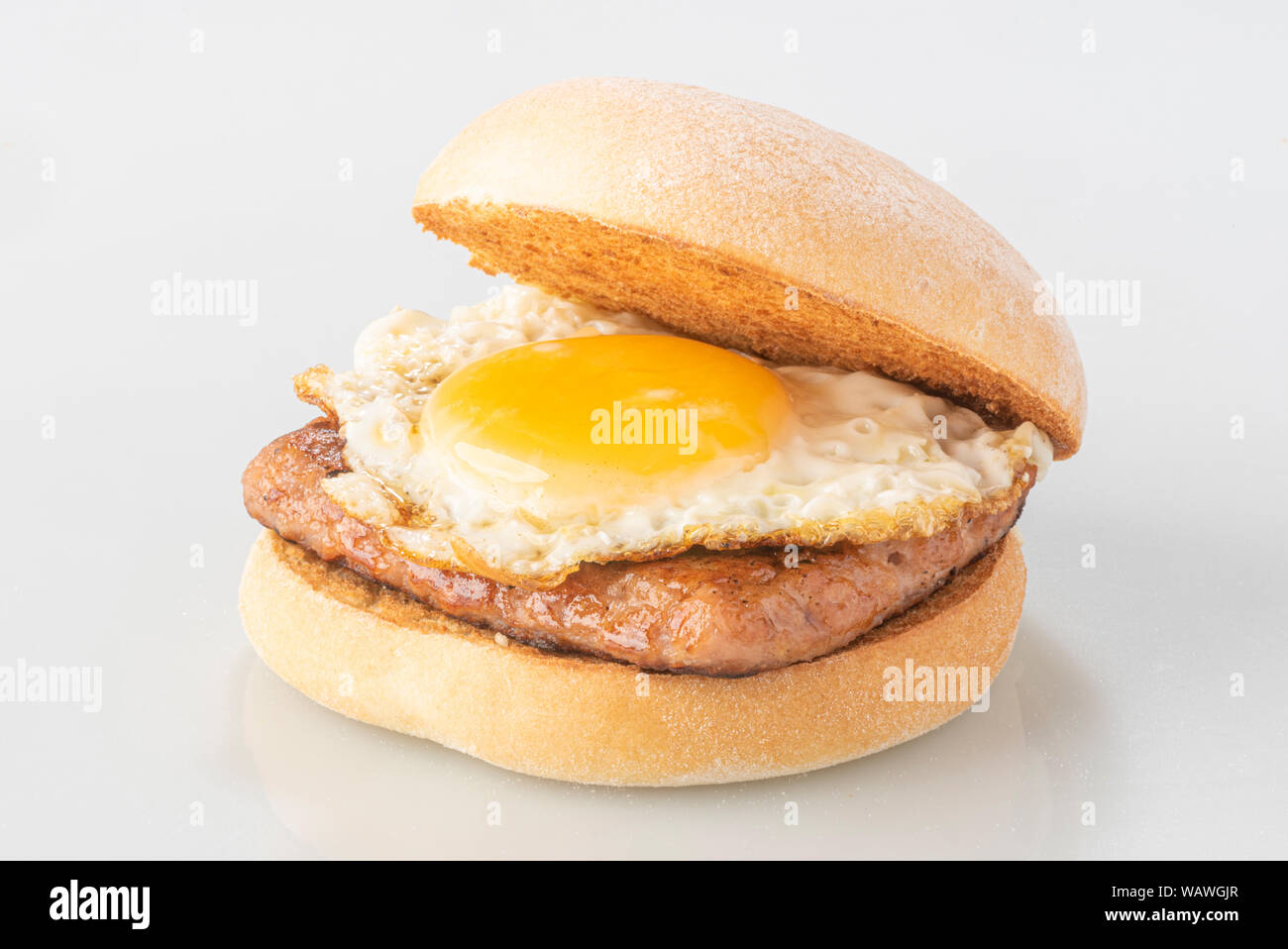 Lorne sausage, also known as square sausage, sliced sausage or square slice. A traditional Scottish food usually made from minced meat, rusk and spice Stock Photo