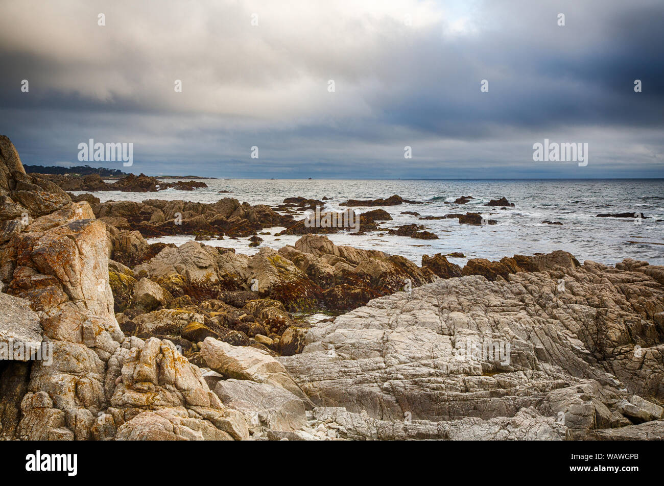Landscape along the famous 17 Mile Drive in northern California near Carmel. Stock Photo