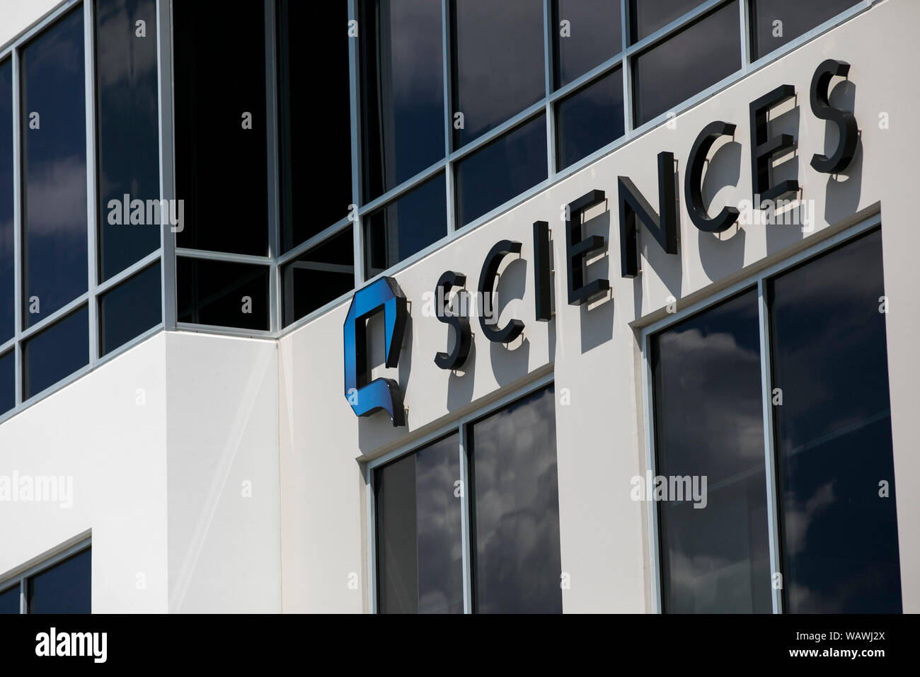 A logo sign outside of the headquarters of Q Sciences in Pleasant Grove, Utah on July 27, 2019