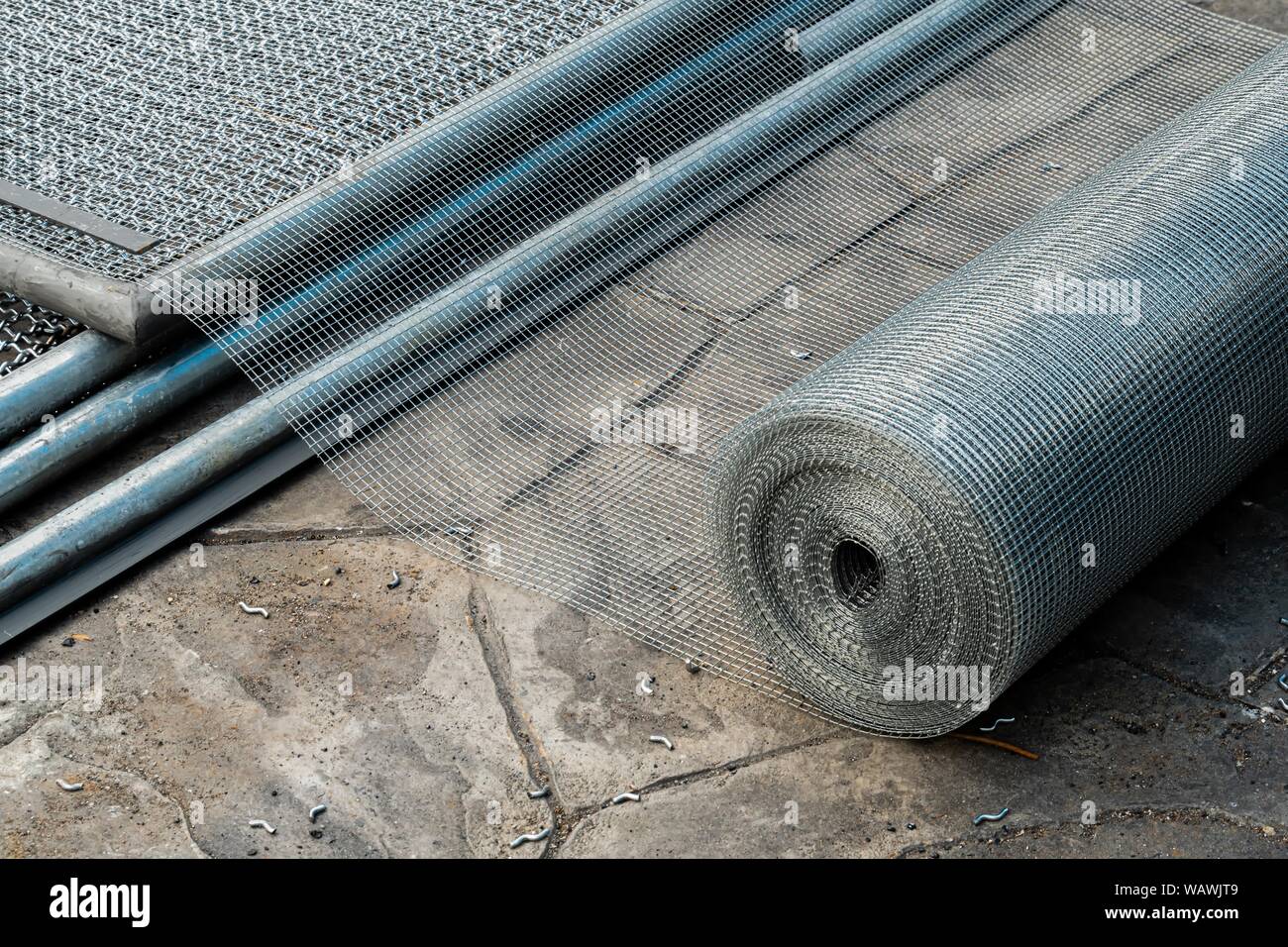 small hole wire mesh for birds cage or animals fence Stock Photo